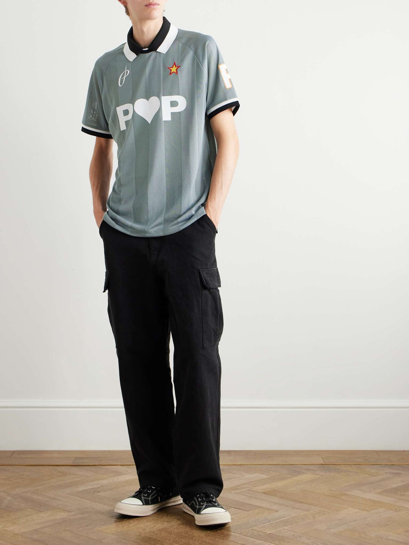 Pop Trading Company Sportif Logo-Detailed Appliquéd Mesh and Jersey T-Shirt outlook