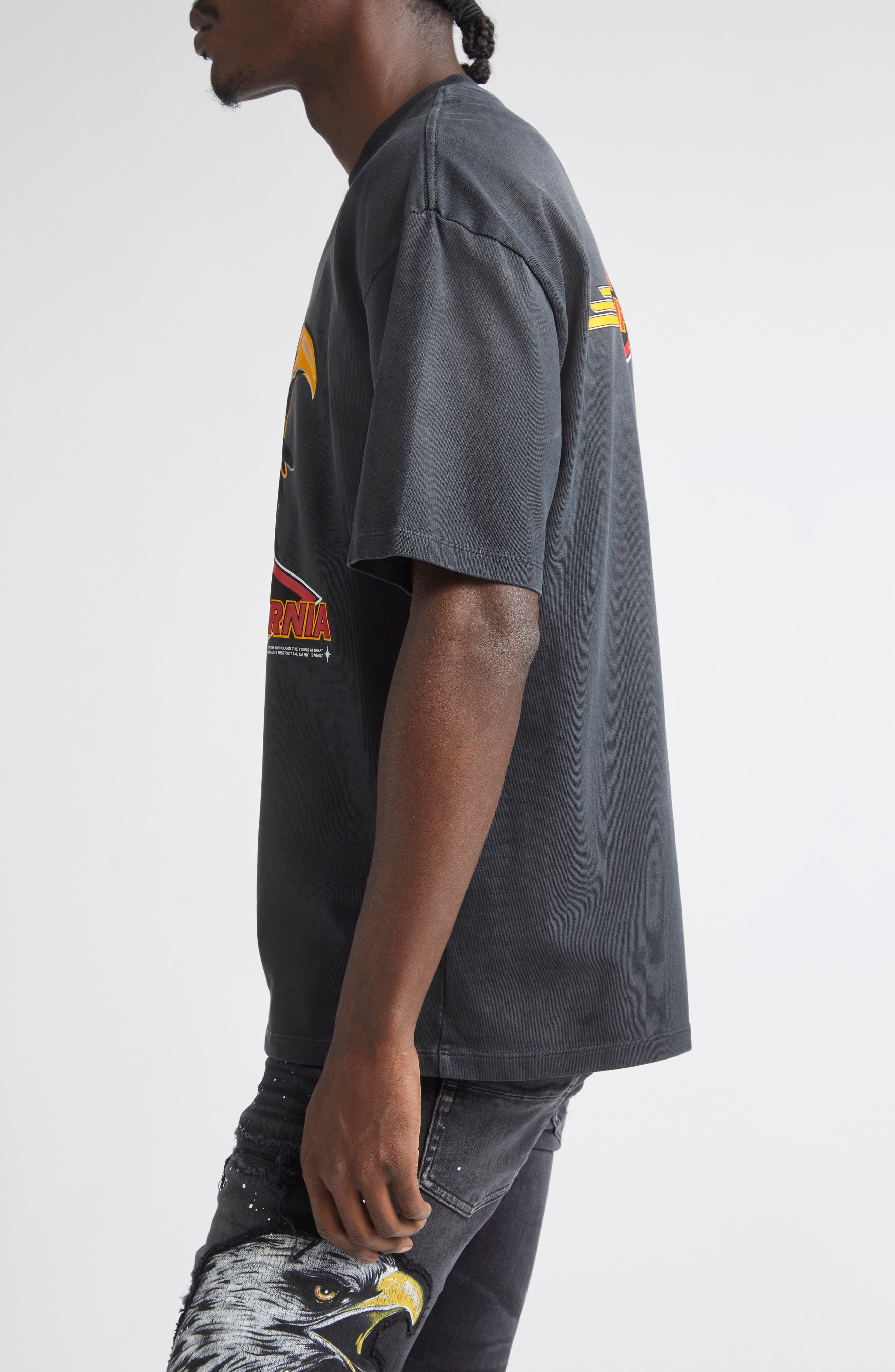 AMIRI Eagle Oversize Graphic T-Shirt in Black at Nordstrom - 4