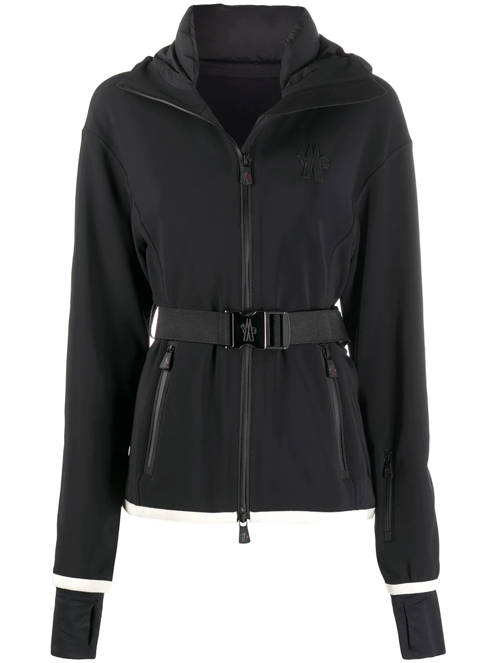 belted-waist hooded jacket - 1