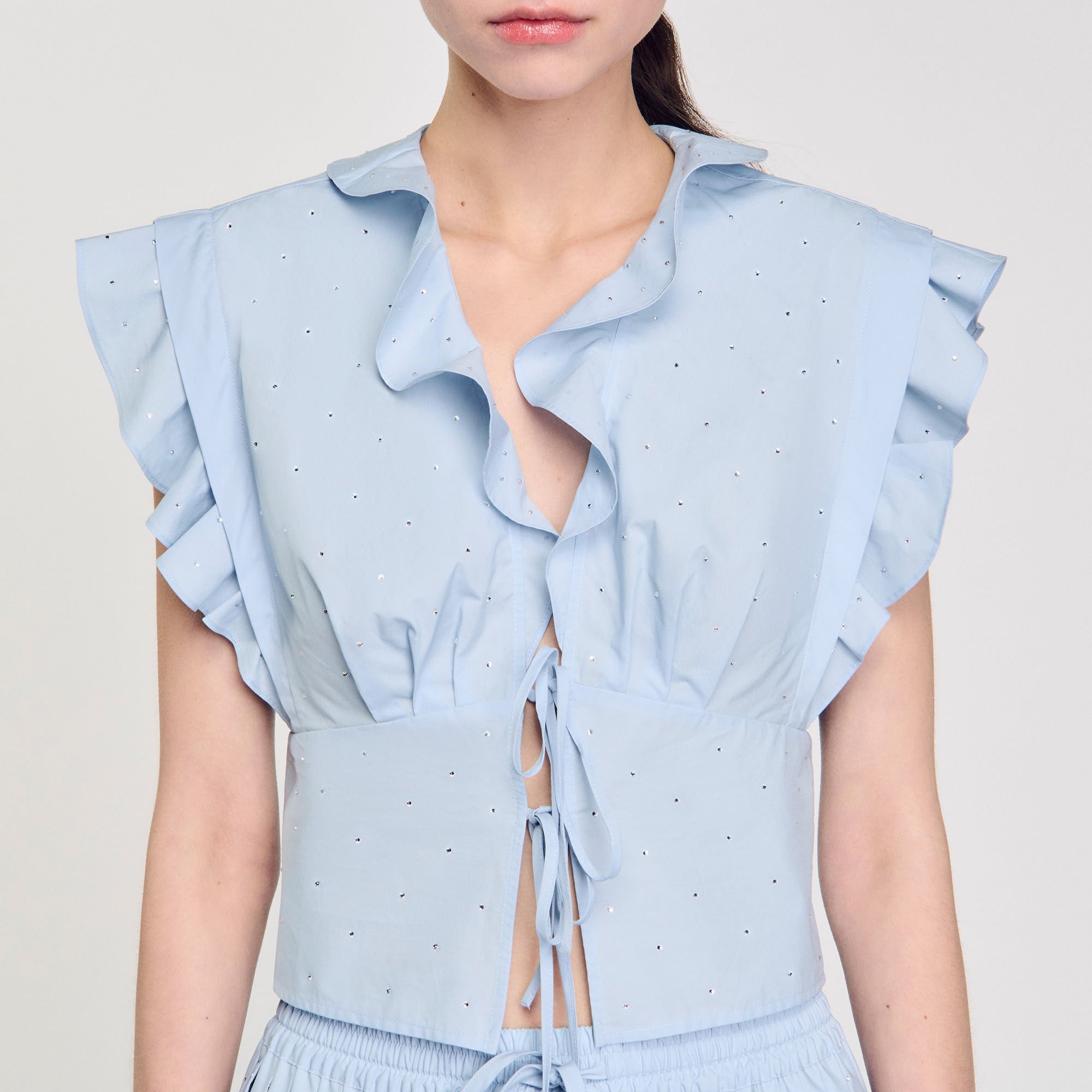 RHINESTONE RUFFLE TOP - 3