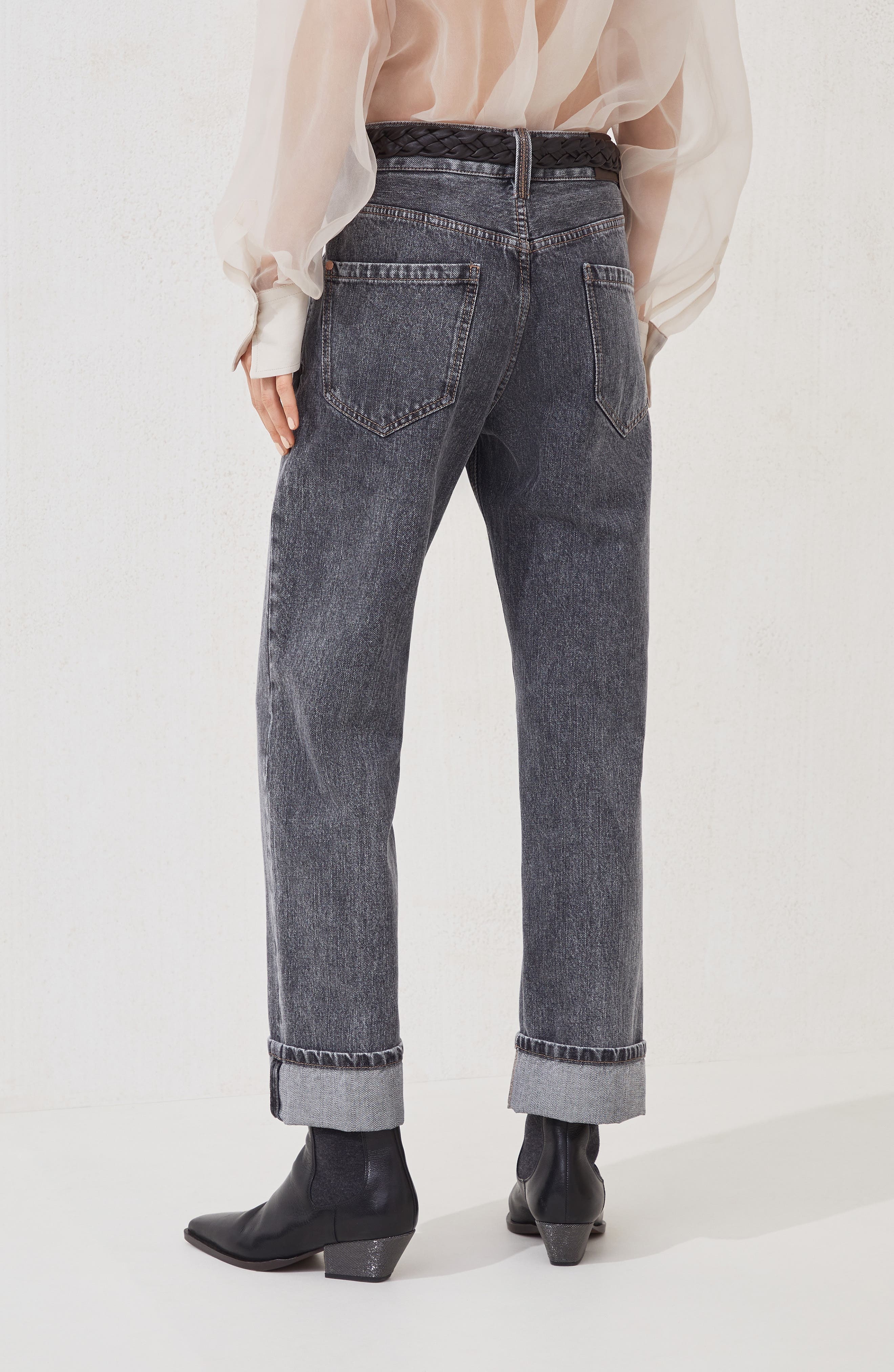 Brunello Cucinelli Cropped trousers in Grey at Nordstrom - 3