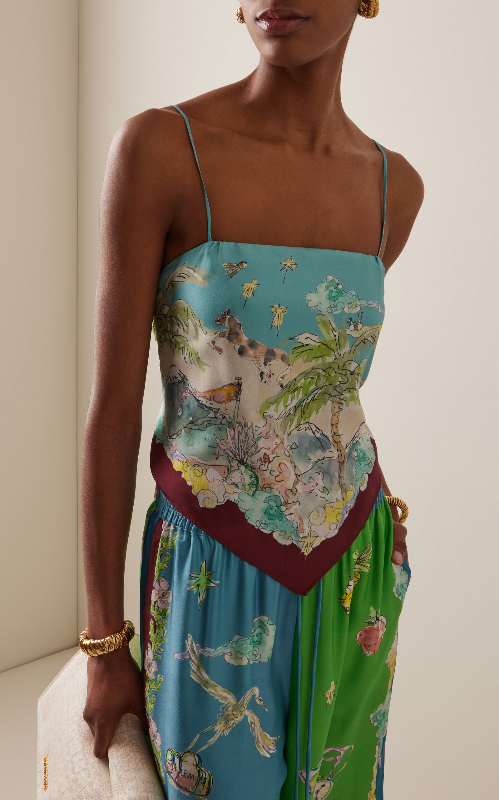 Daria Silk Scarf Top multi - 2