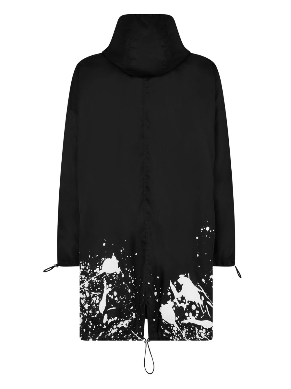 logo-print hooded coat - 2