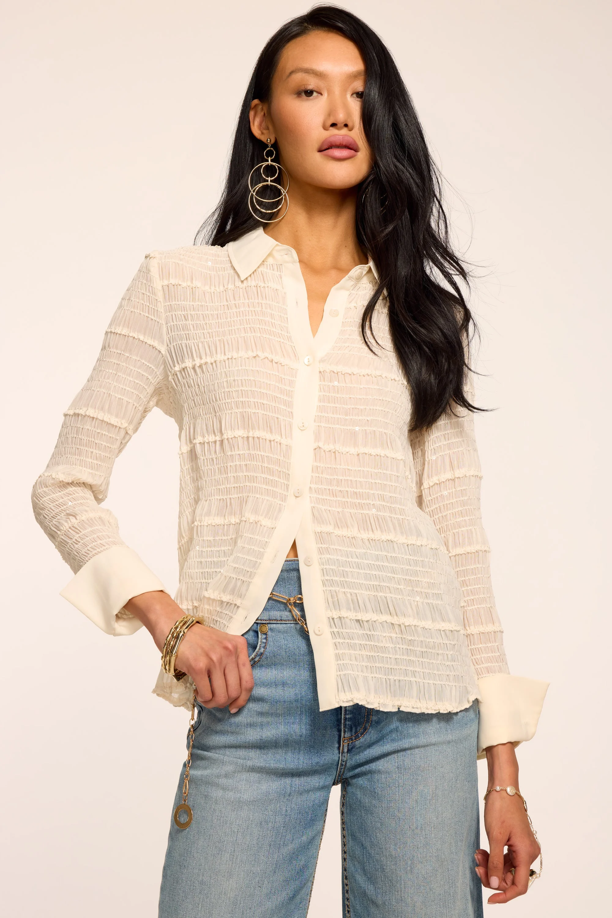 Estelle Embellished Button Down Top - 1