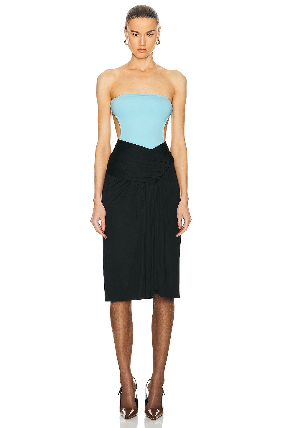 Jersey Ruched Midi Skirt - 5