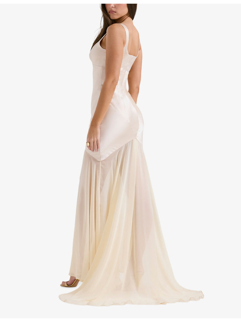 Vittoria chiffon-skirt satin maxi dress 4