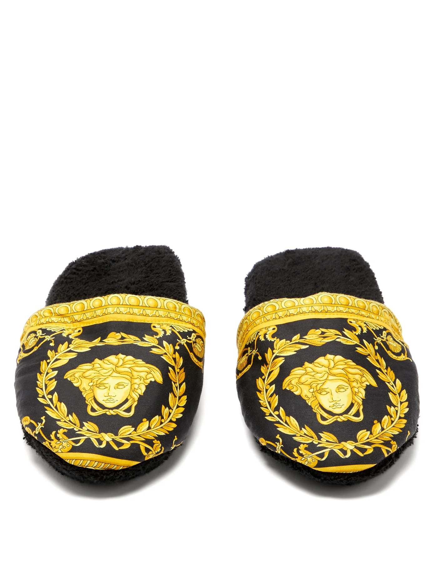 Baroque-print cotton-terry slippers - 5