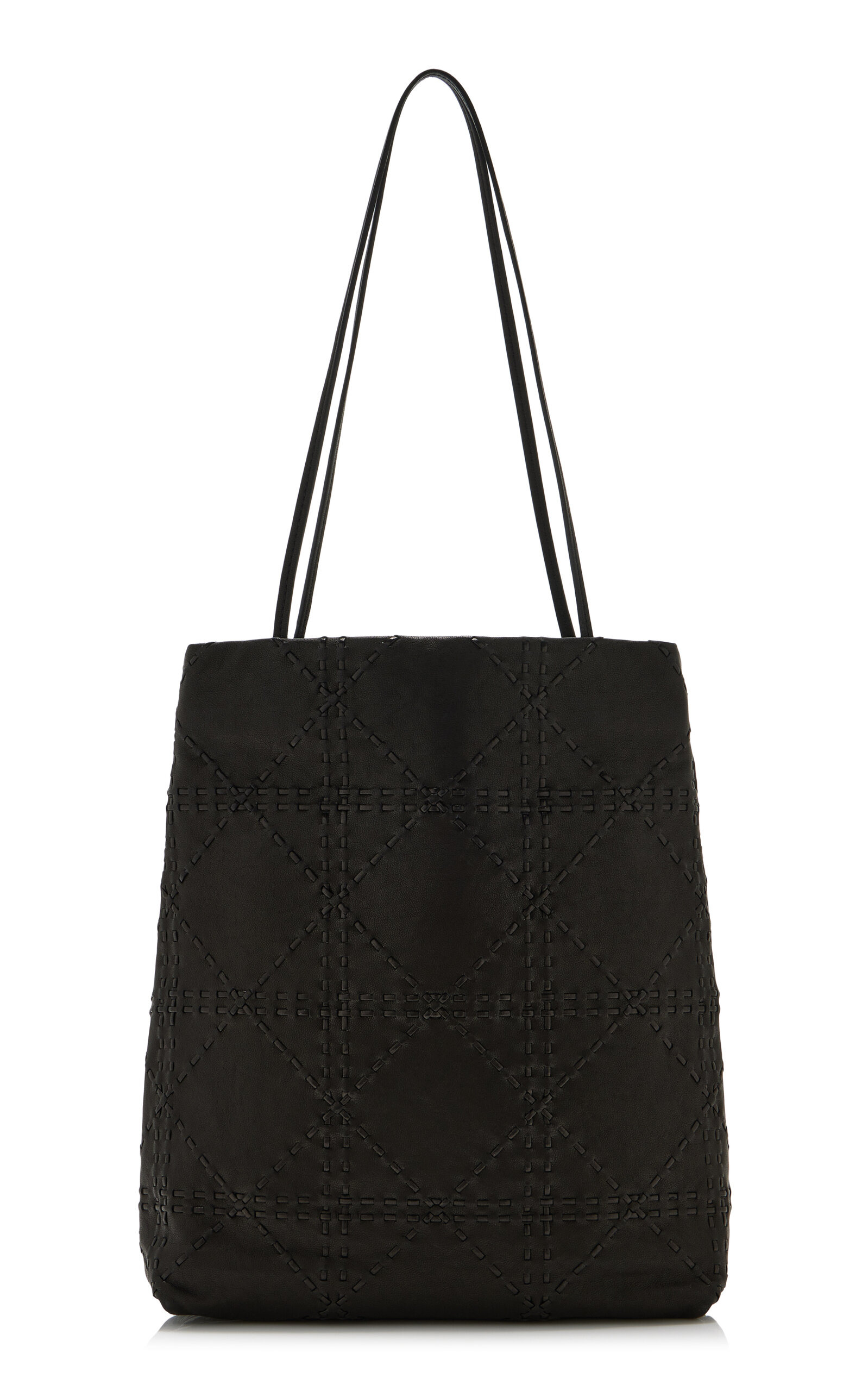 Lilou Embroidered Leather Tote Bag black - 4