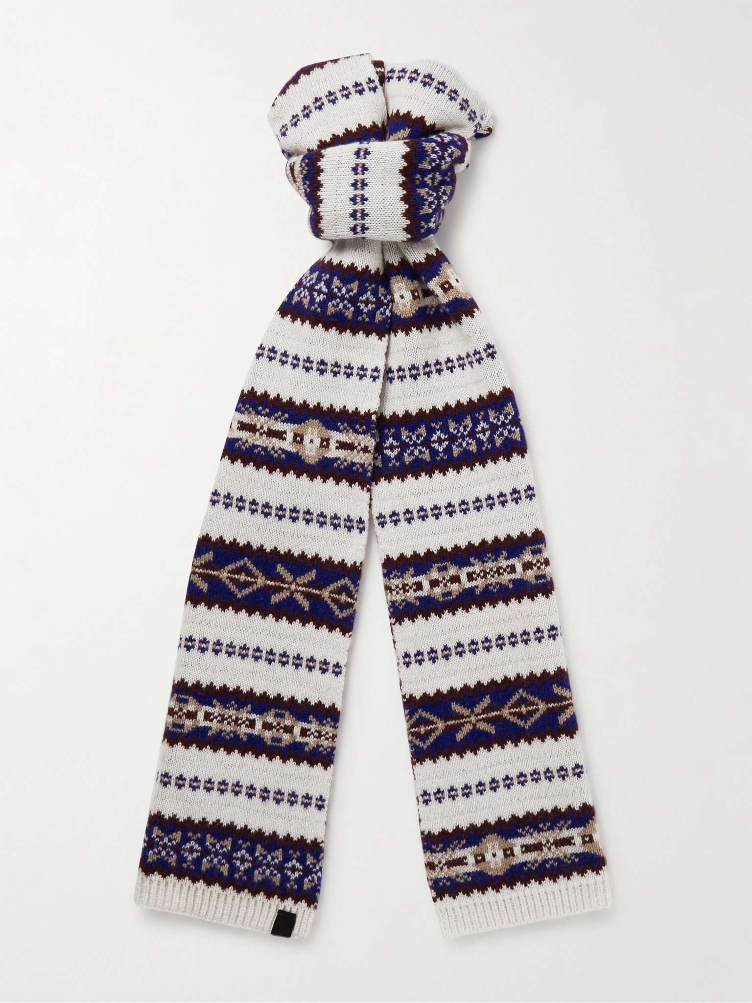 Fair Isle Wool Scarf - 1