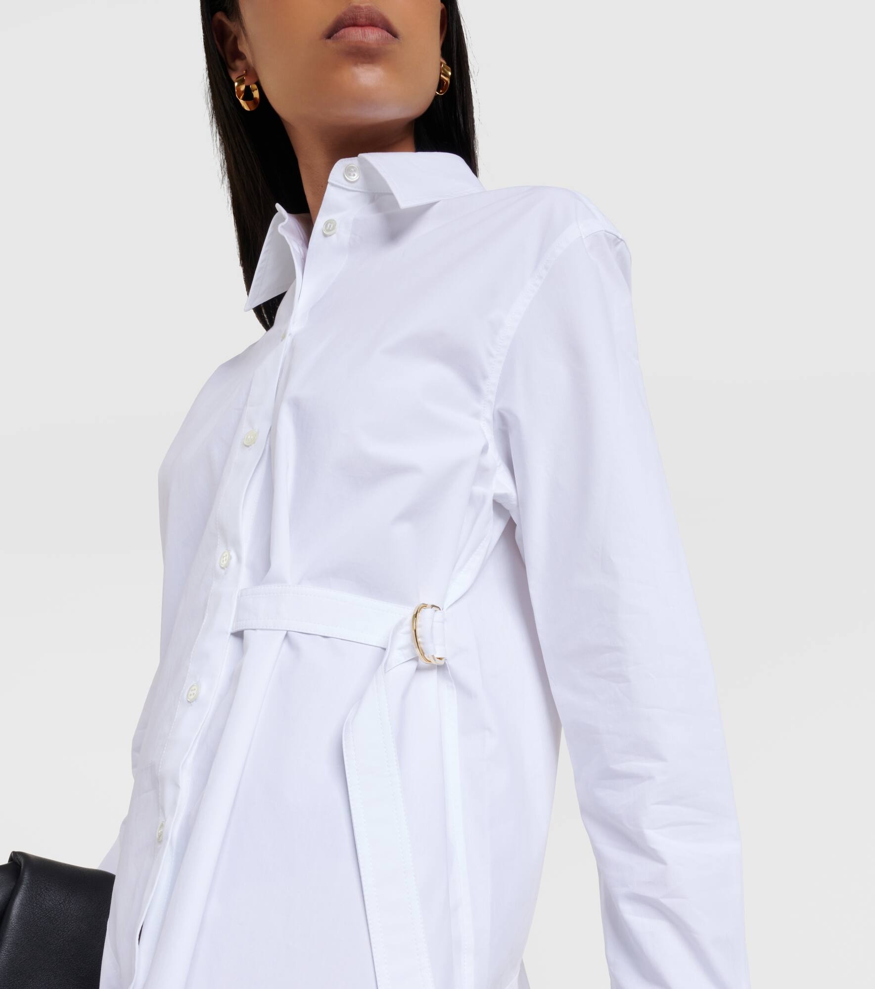 JW Anderson Deconstructed cotton poplin shirt dress