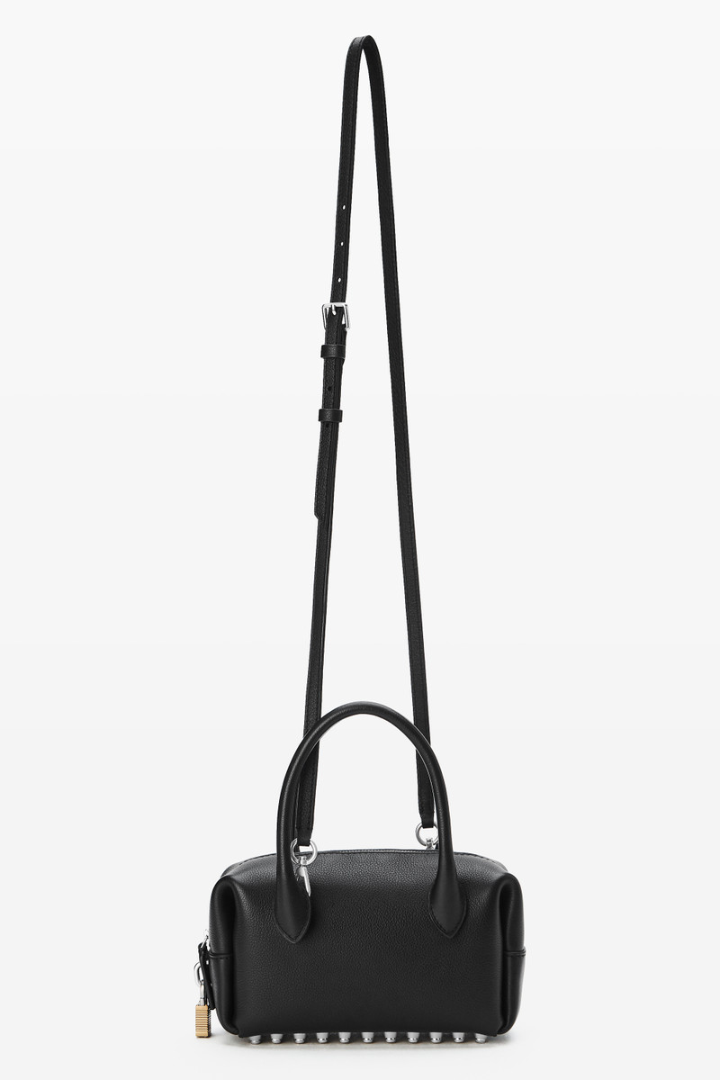 Black leather Roux Small Top Handle Bag 6