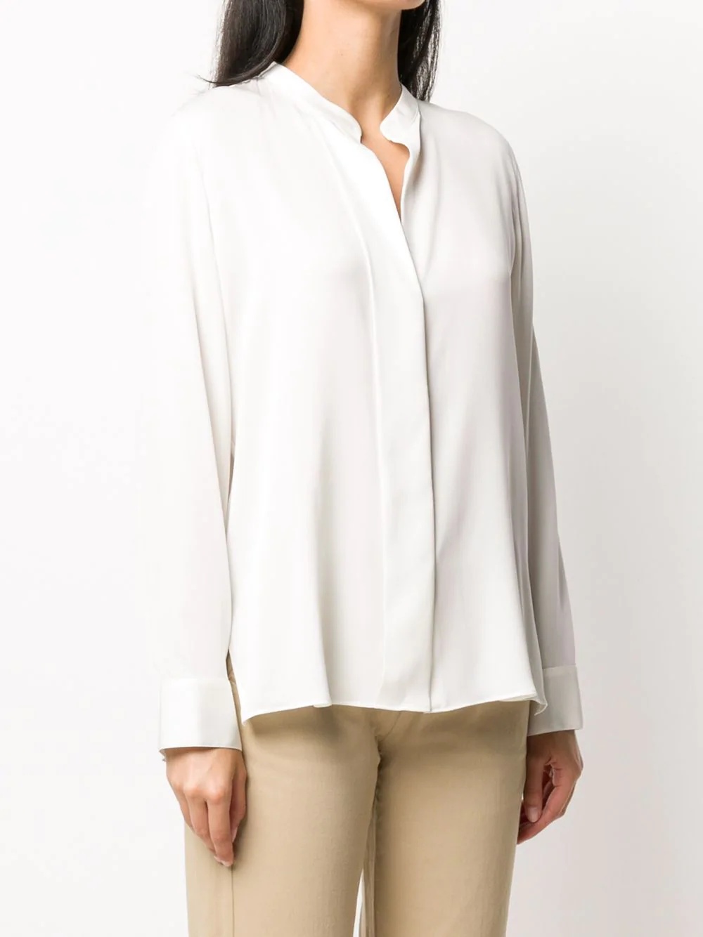 concealed-fastening silk shirt - 3