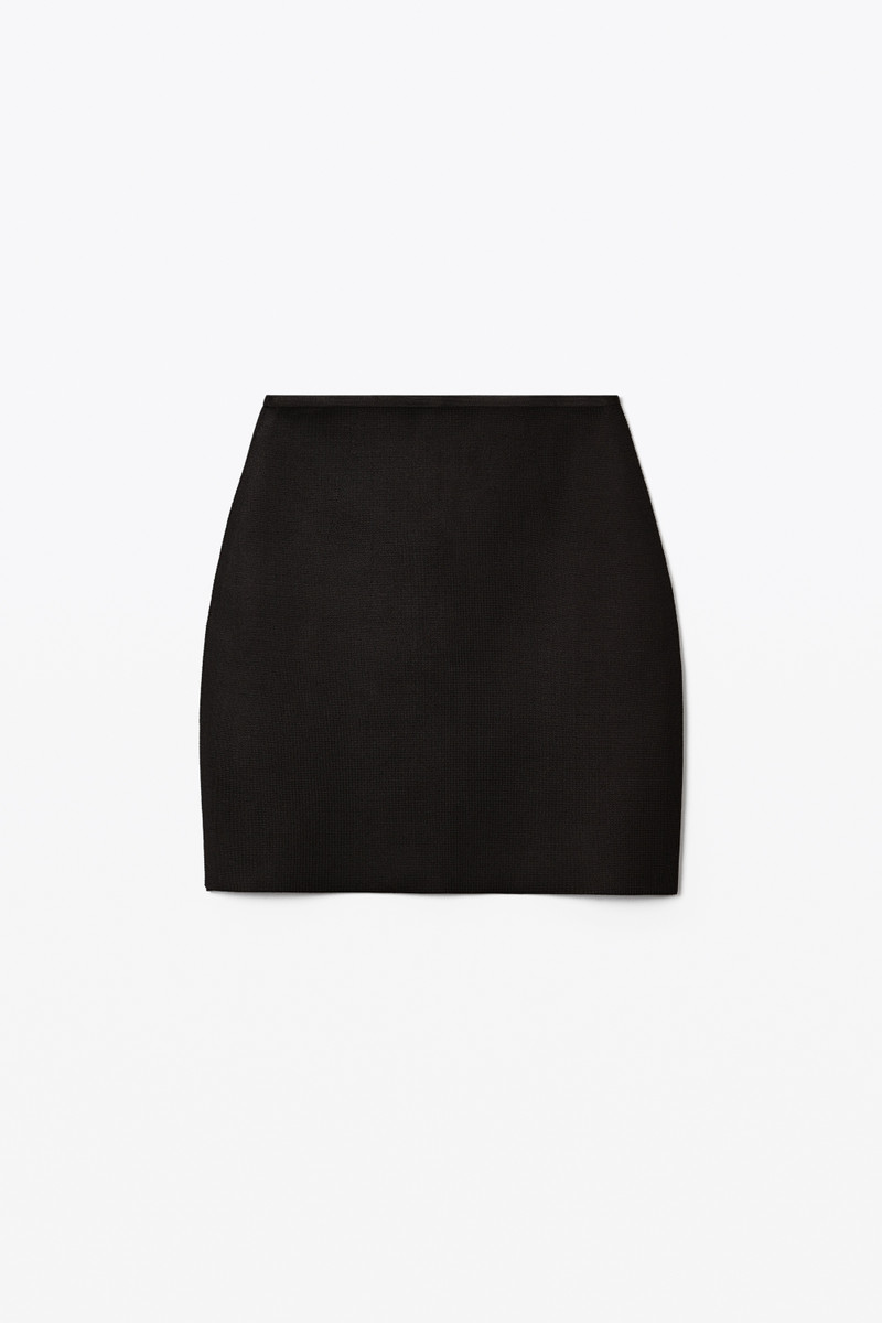 BONDED SEAM MINI SKIRT IN STRETCH KNIT 1