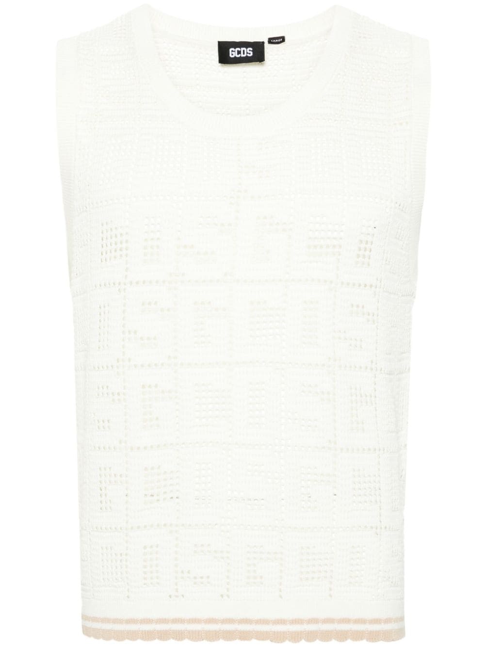 monogram macramÃ© sleeveless jumper - 1