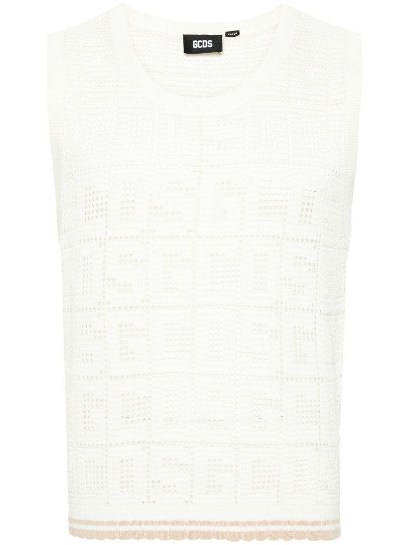 monogram macramÃ© sleeveless jumper 1