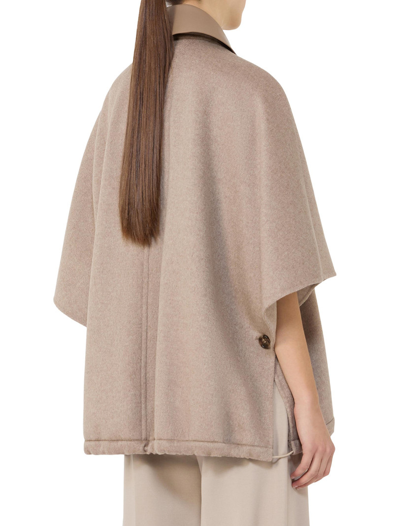 Women's Double Faced Cashmere Broadcloth Cape - Tawny Bronze Brown 4