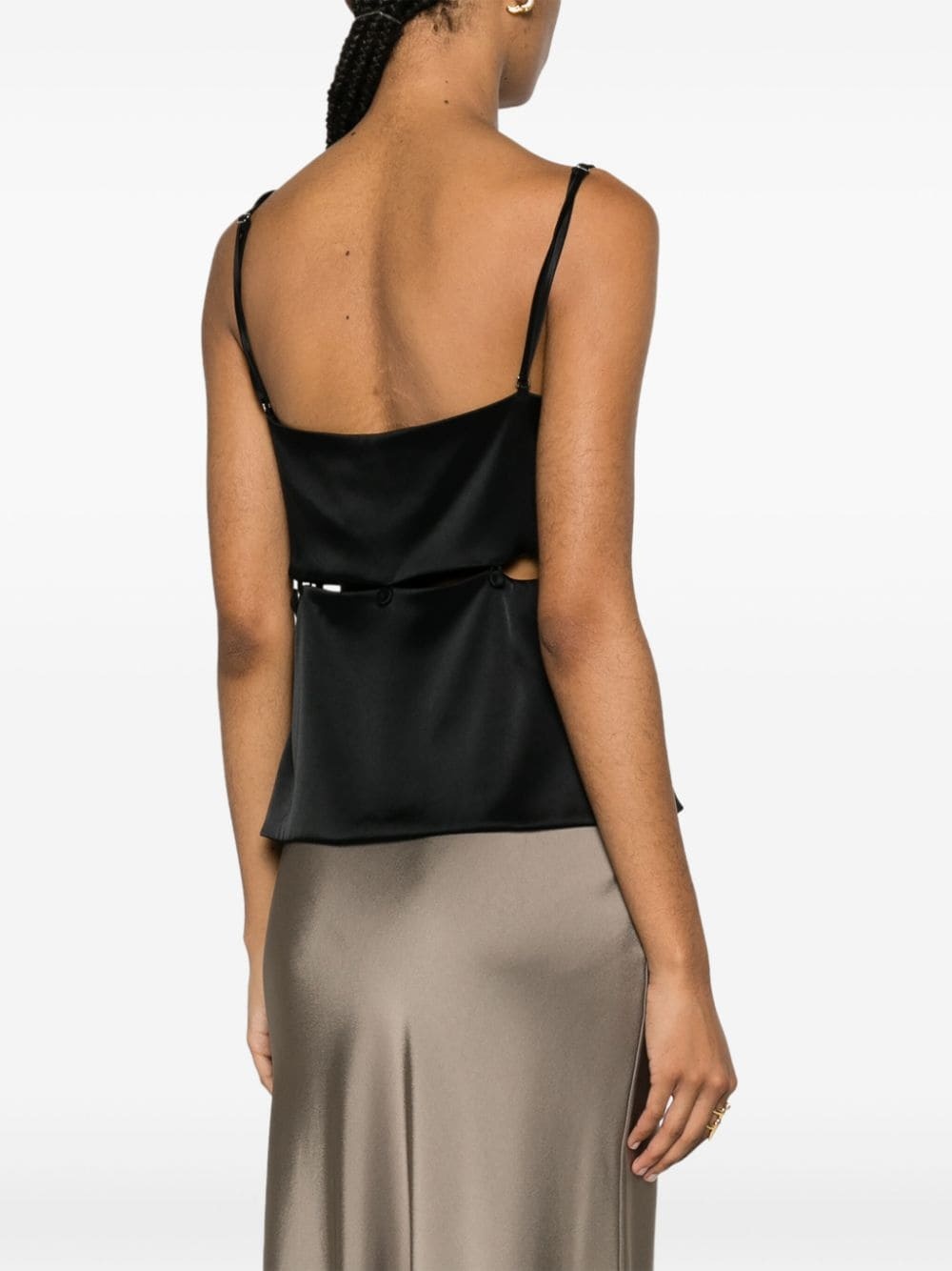 modular peplum-waist satin tank top - 4