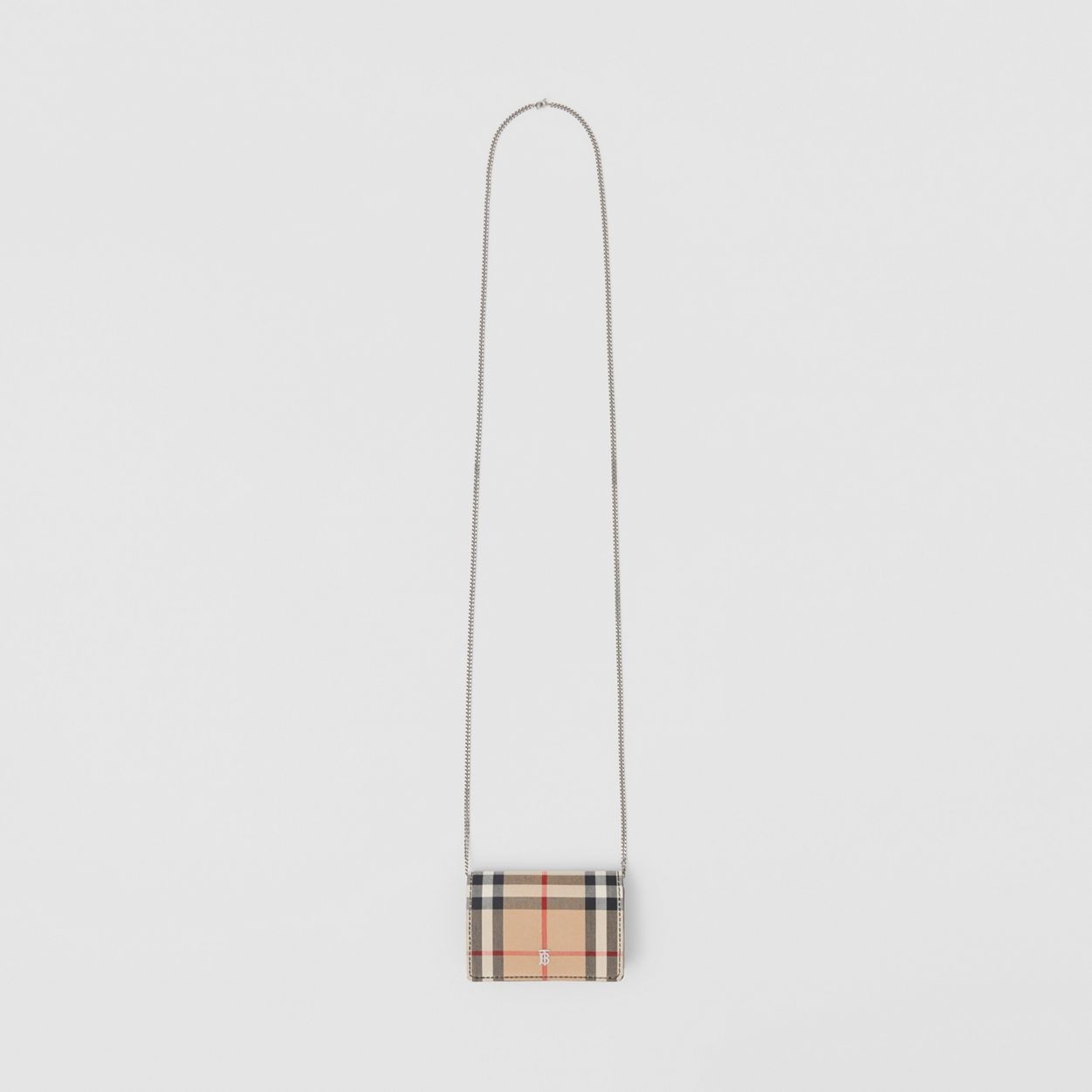 Vintage Check Card Case with Detachable Strap - 4