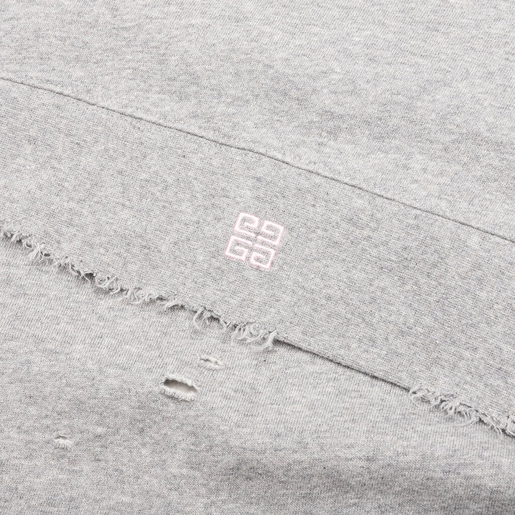 STUDIO DESTROYED HOODIE - HEATHER GREY - 4
