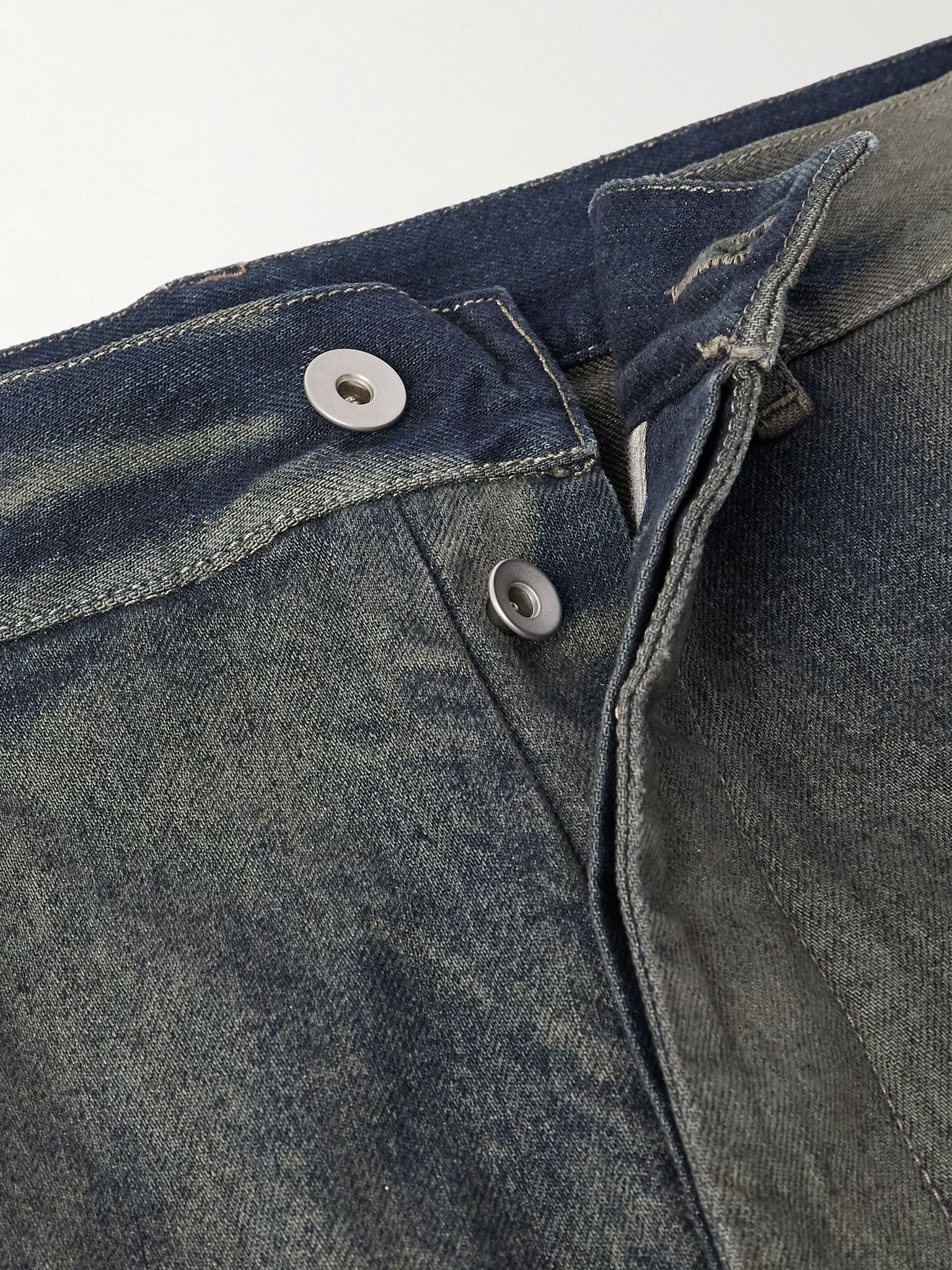 Stefan Wide-Leg Distressed Denim Cargo Trousers Dark gray - 6
