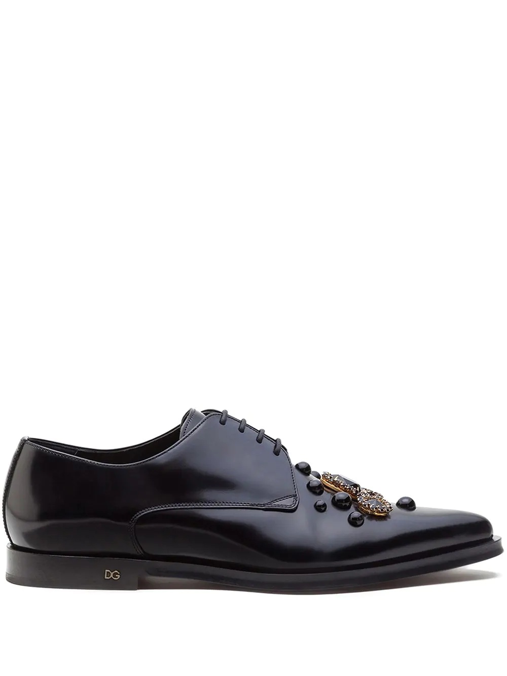 embellished leather derby shoes - 1