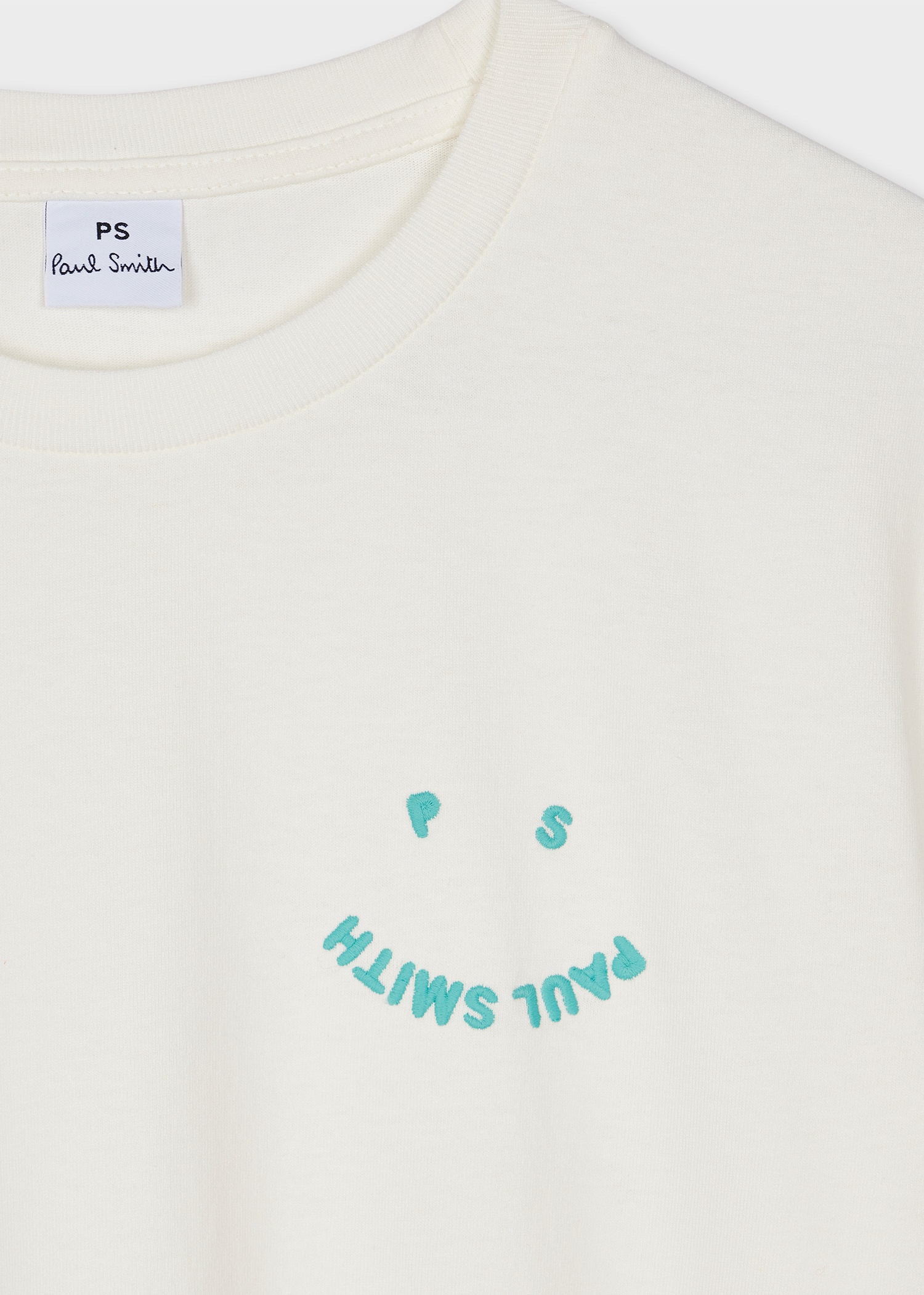 Women's Cotton Ecru Contrast 'Happy' T-Shirt - 2