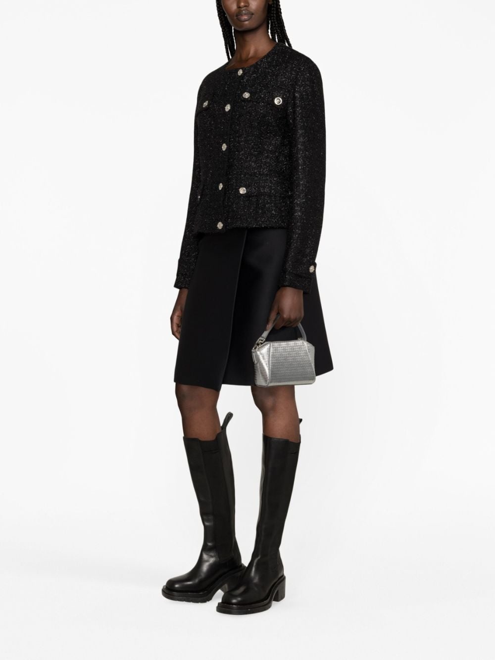 Medusa Head single-breasted tweed jacket - 2