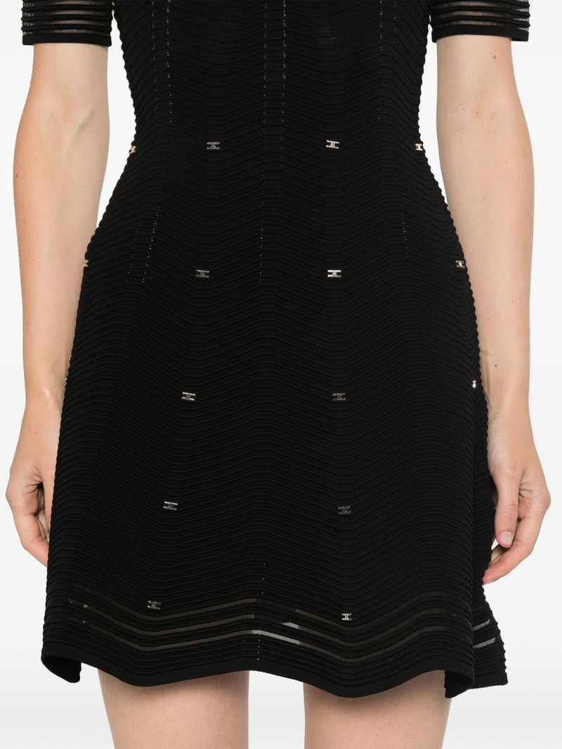 herringbone-pattern mini dress 5