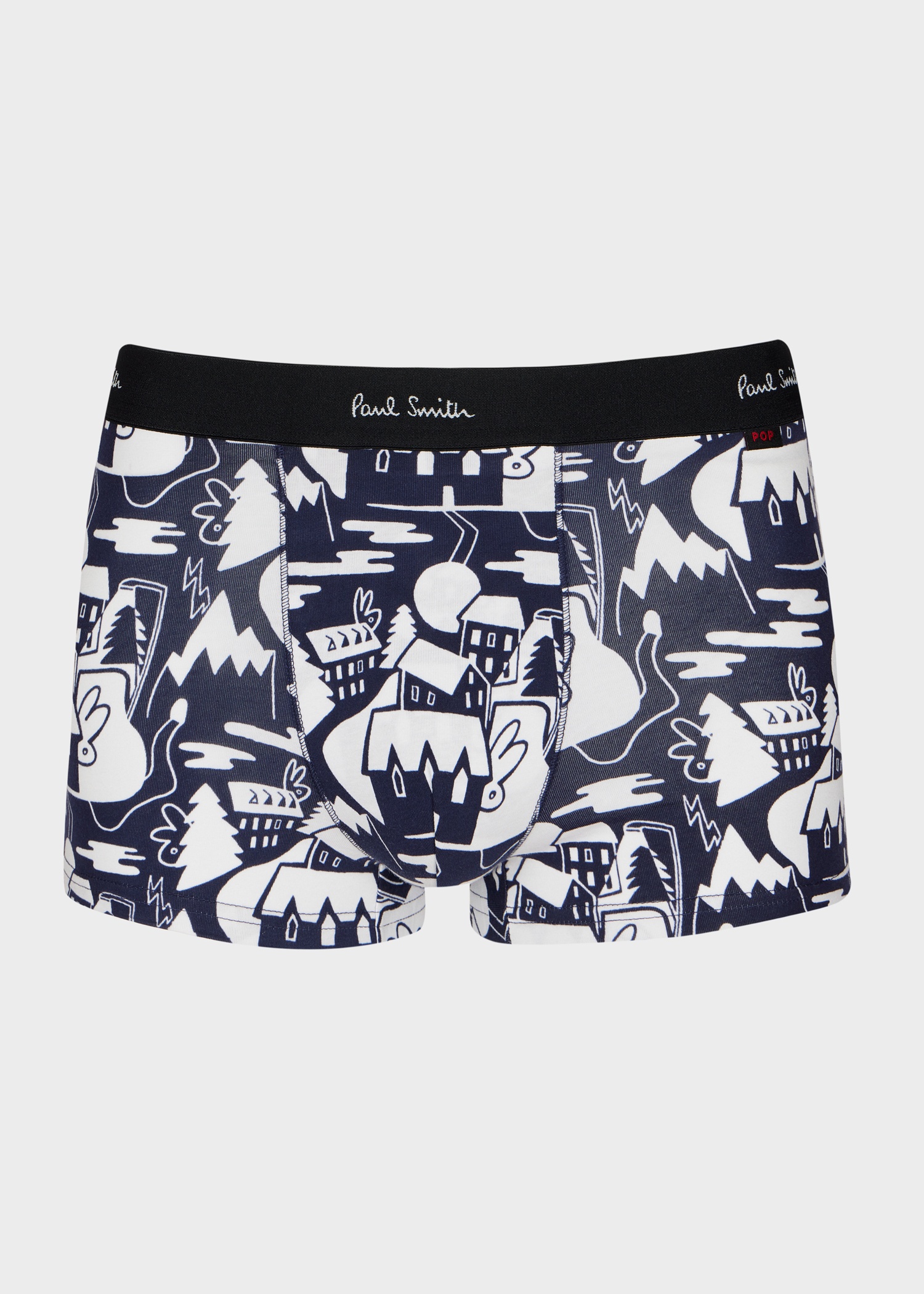 Navy 'Houses' Print Boxer Briefs - 1
