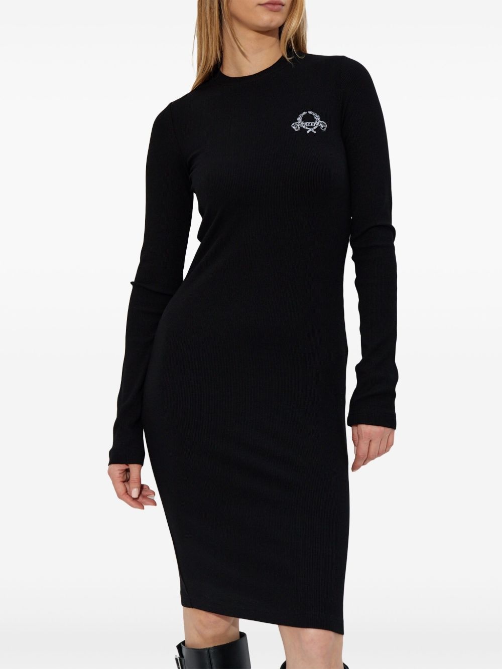 logo-embroidered dress - 3