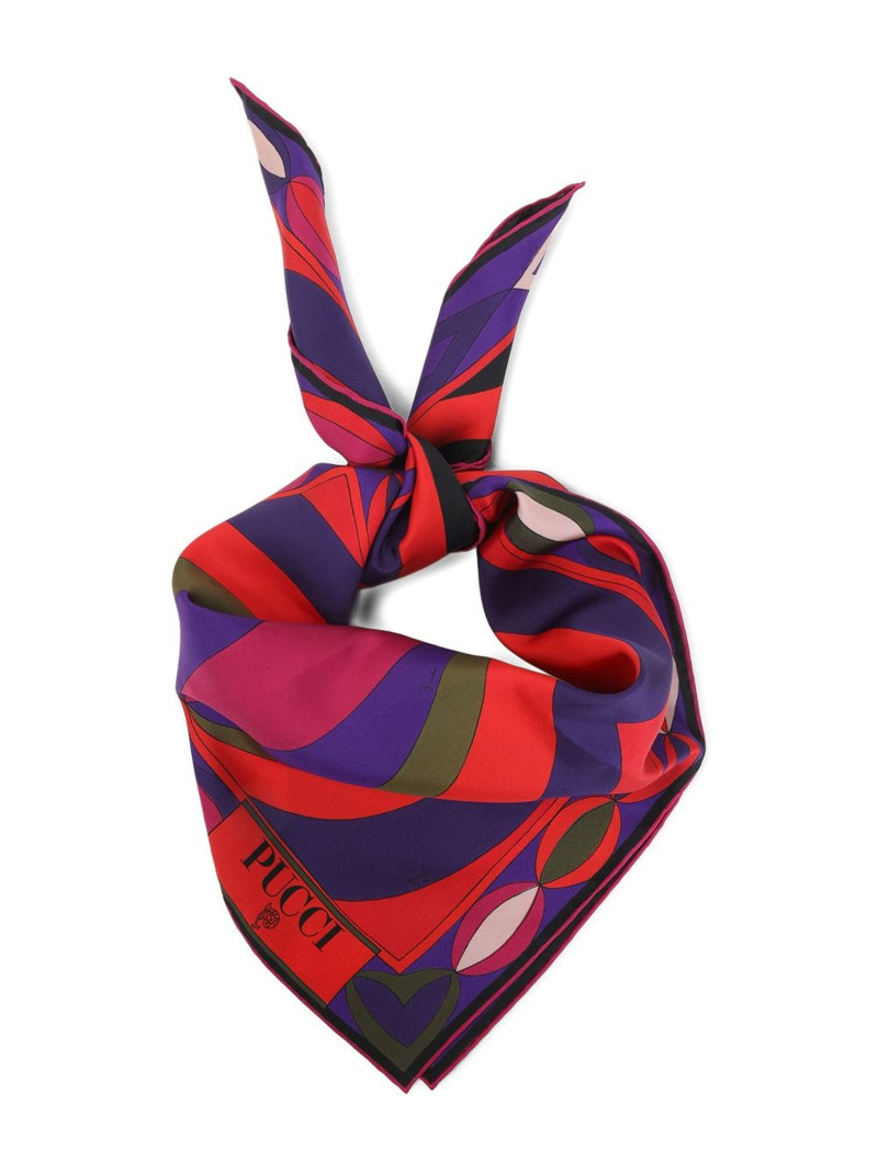 PUCCI geometric-pattern silk scarf outlook