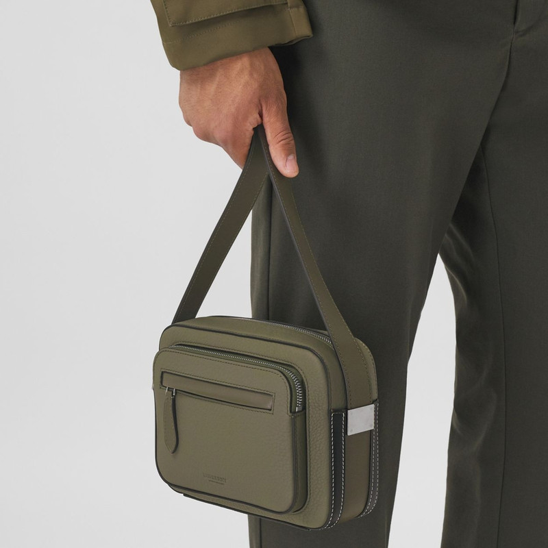 Two-tone Grainy Leather Crossbody Bag 9