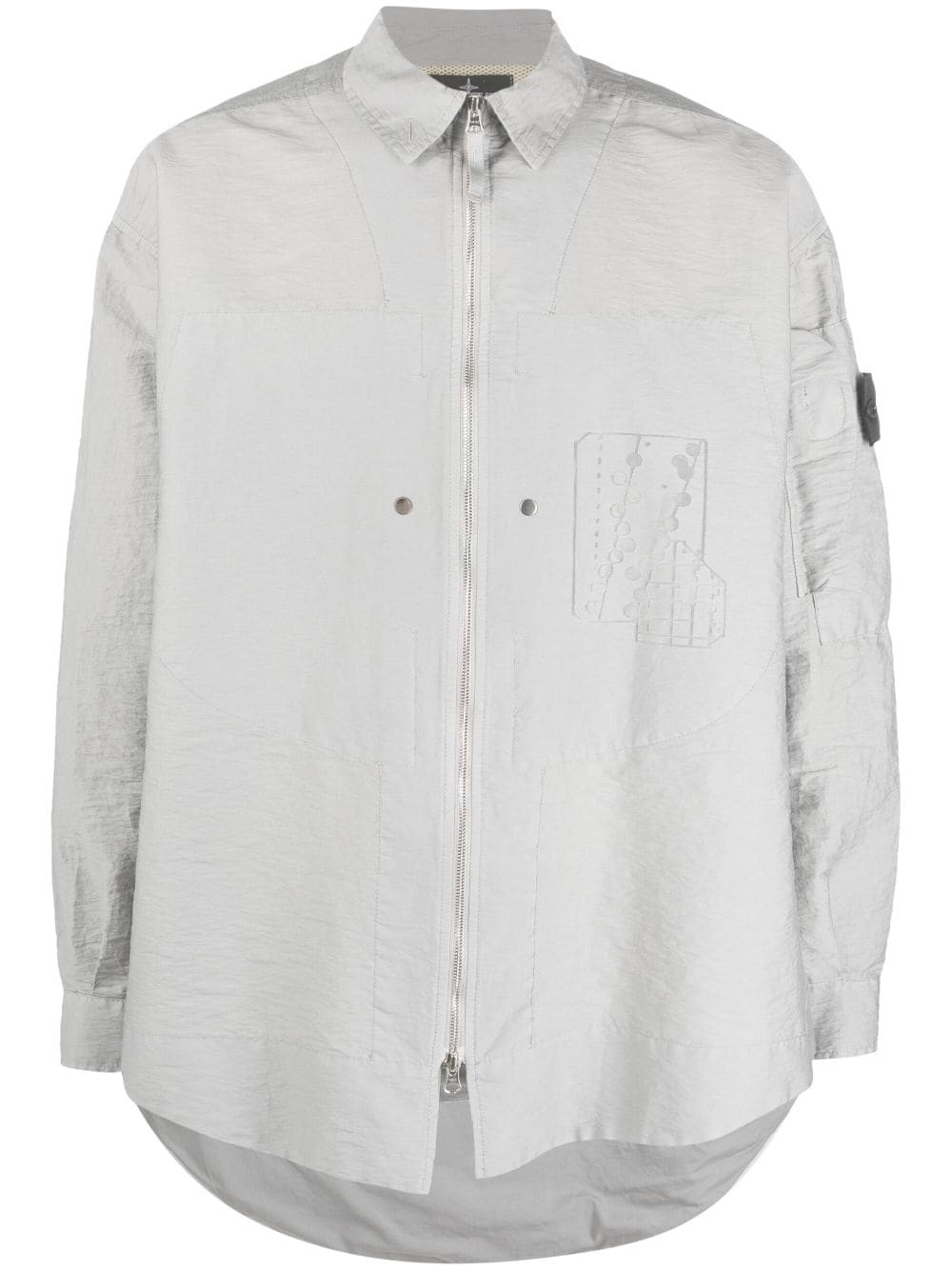 Compass-patch shirt jacket - 1