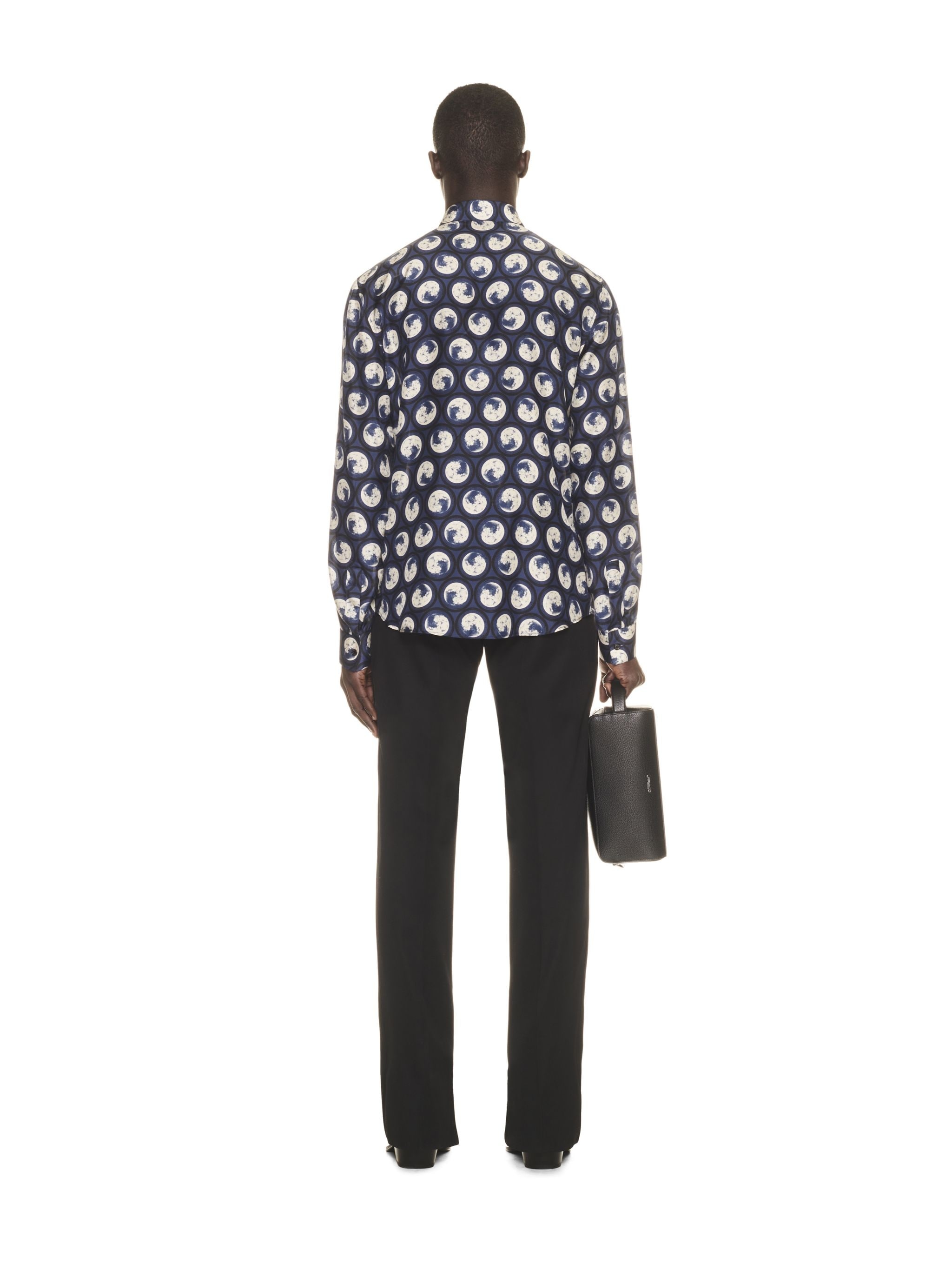 Moon Ao Silk Shirt Dark Blue Black No C - 4