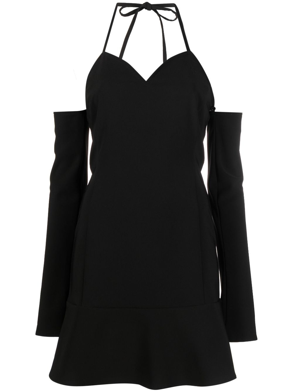 detachable-sleeves halterneck dress - 1