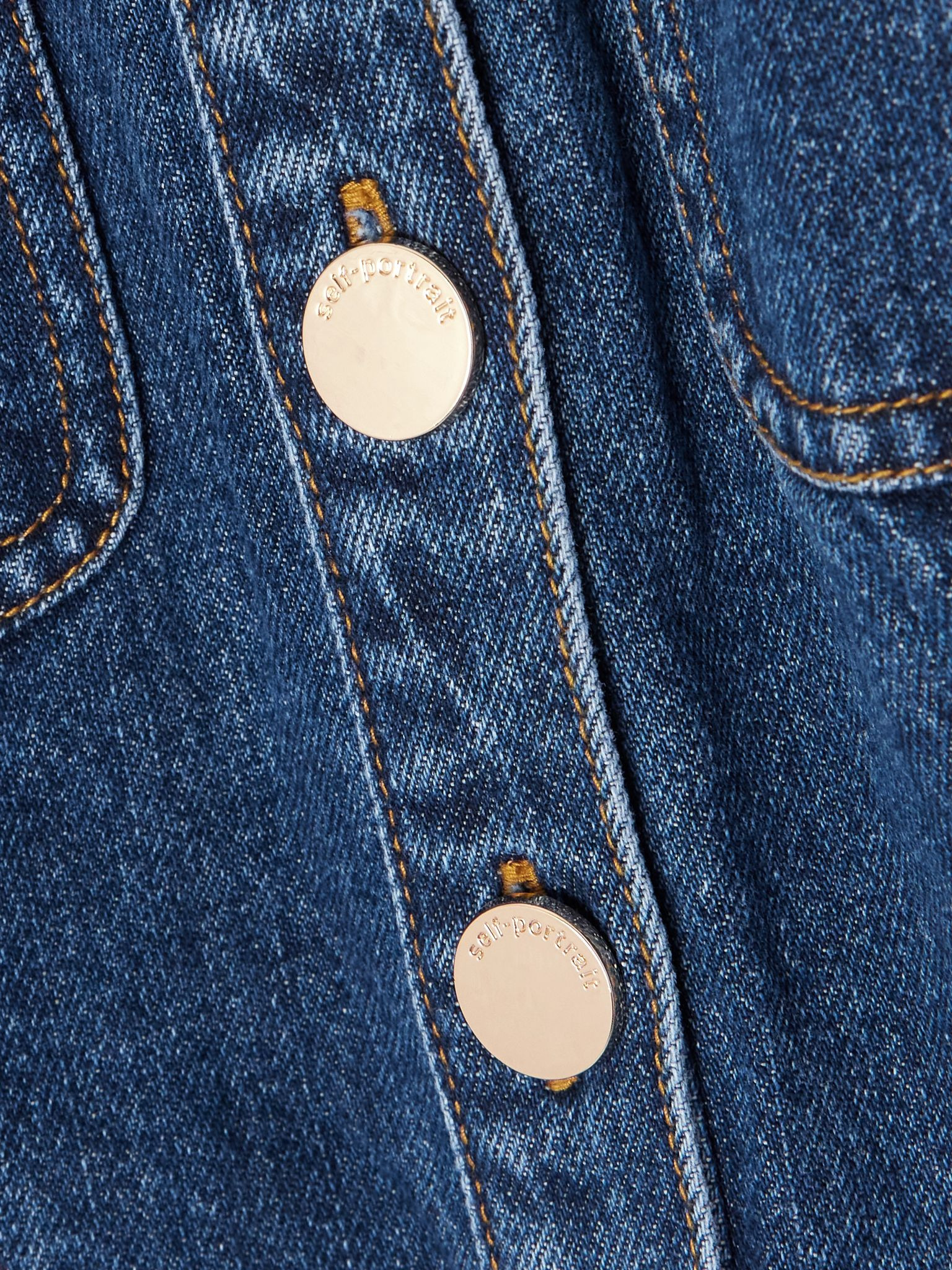 Paneled denim halterneck mini dress Blue - 4