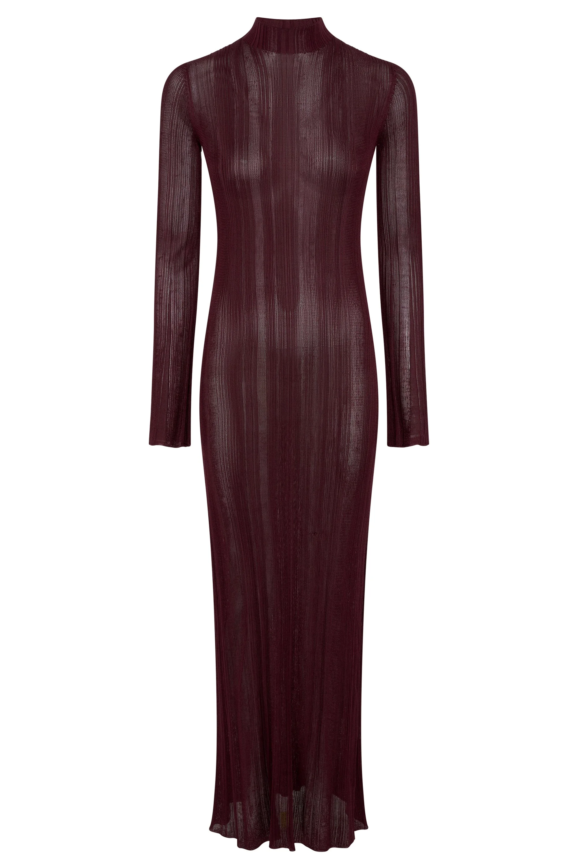 Atira Knit Maxi Dress in Bordeaux Silk - 1