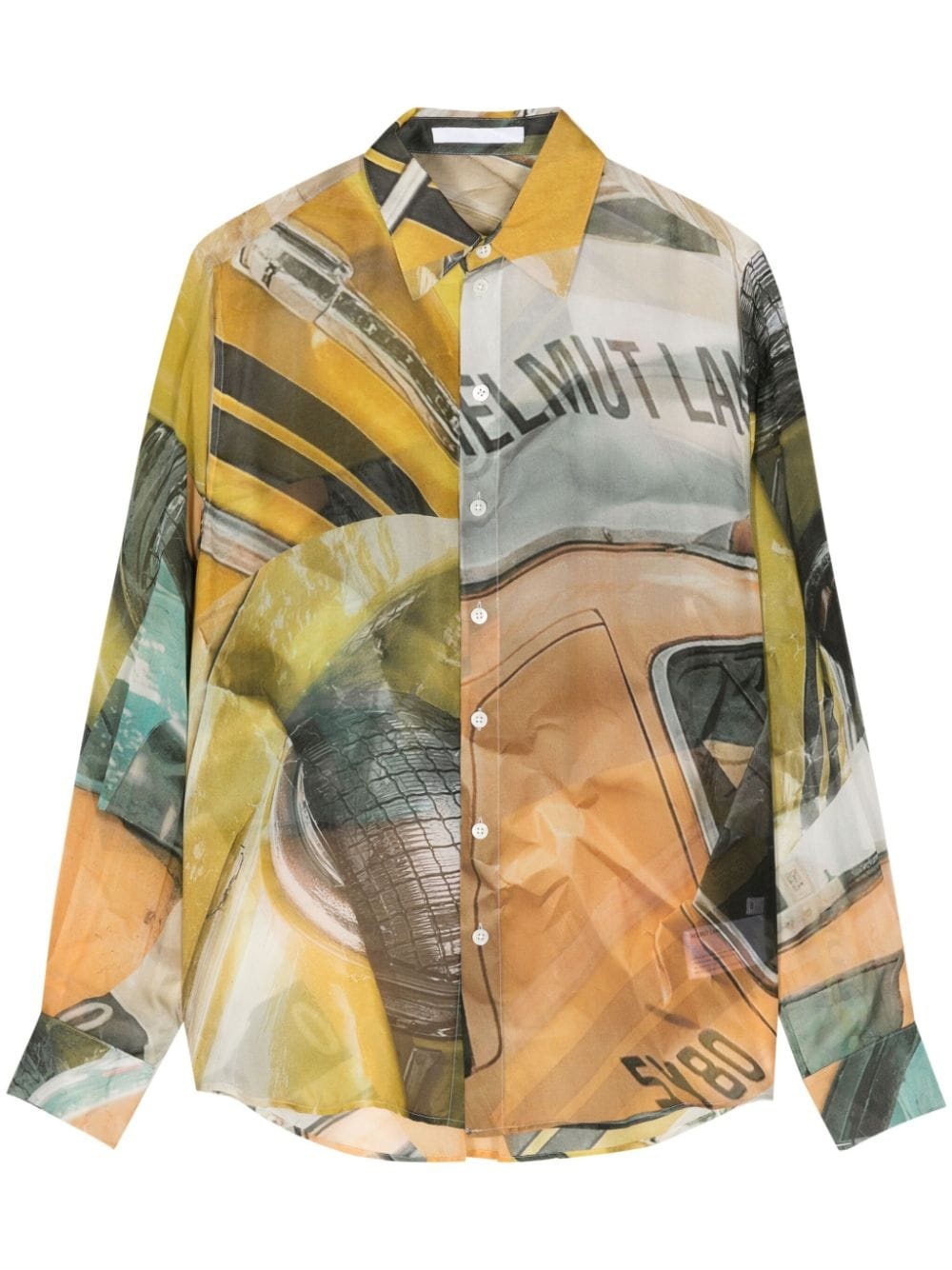 graphic-print silk shirt - 1