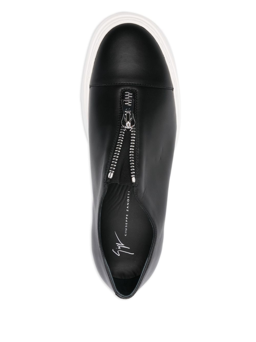 zipped platform sneakers - 4