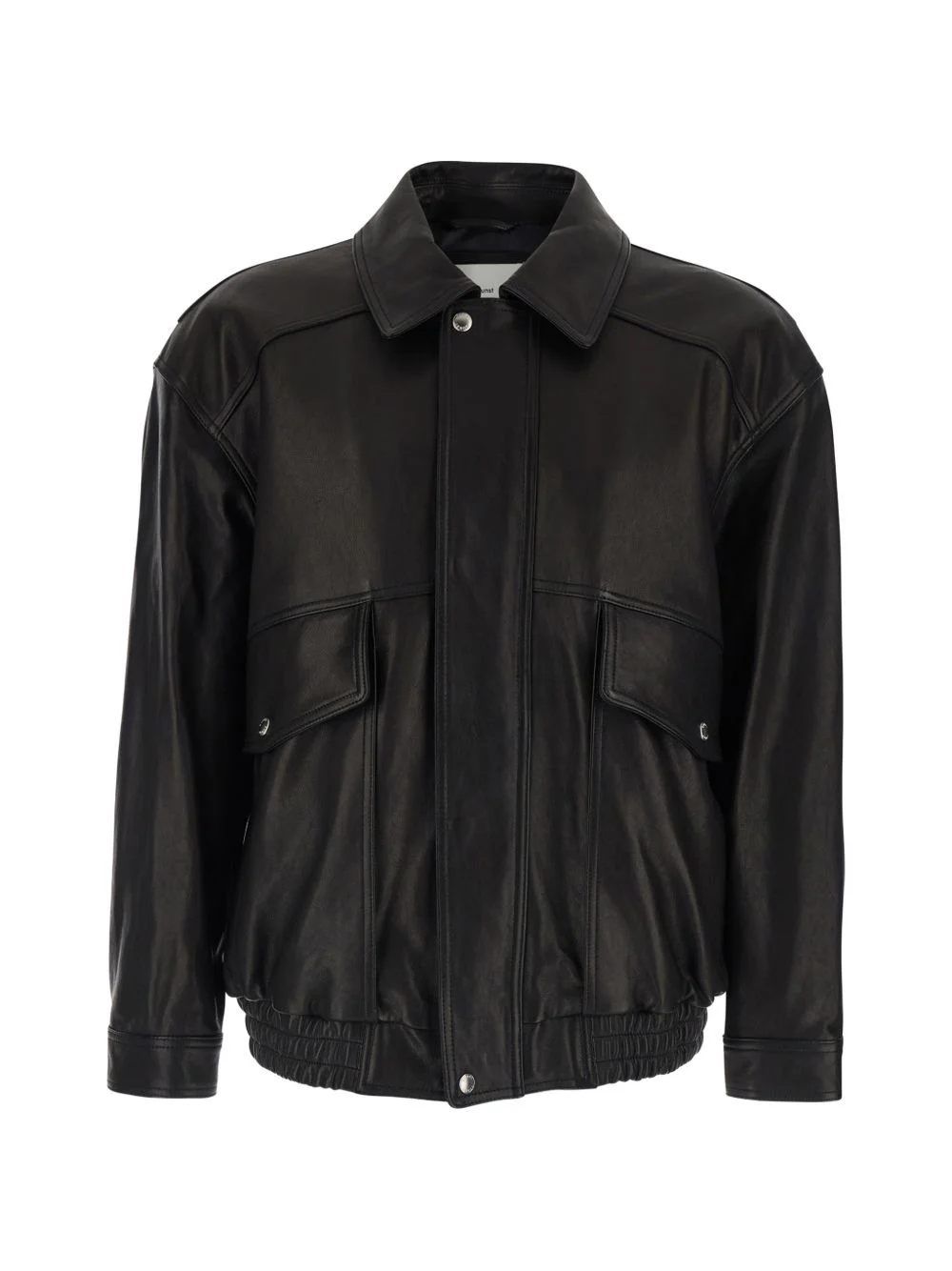 front-pockets leather jacket - 1