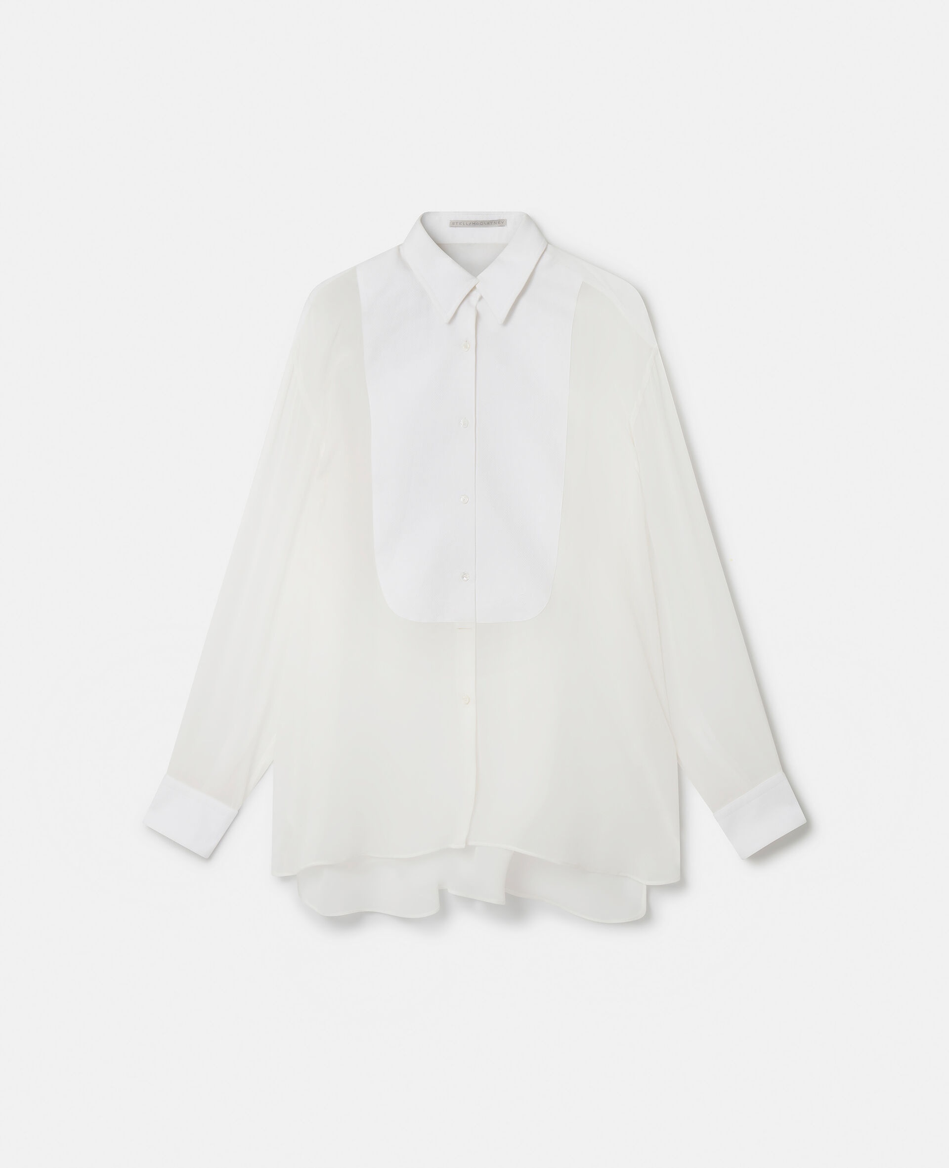 S-Wave Silk Chiffon Tuxedo Shirt - 1