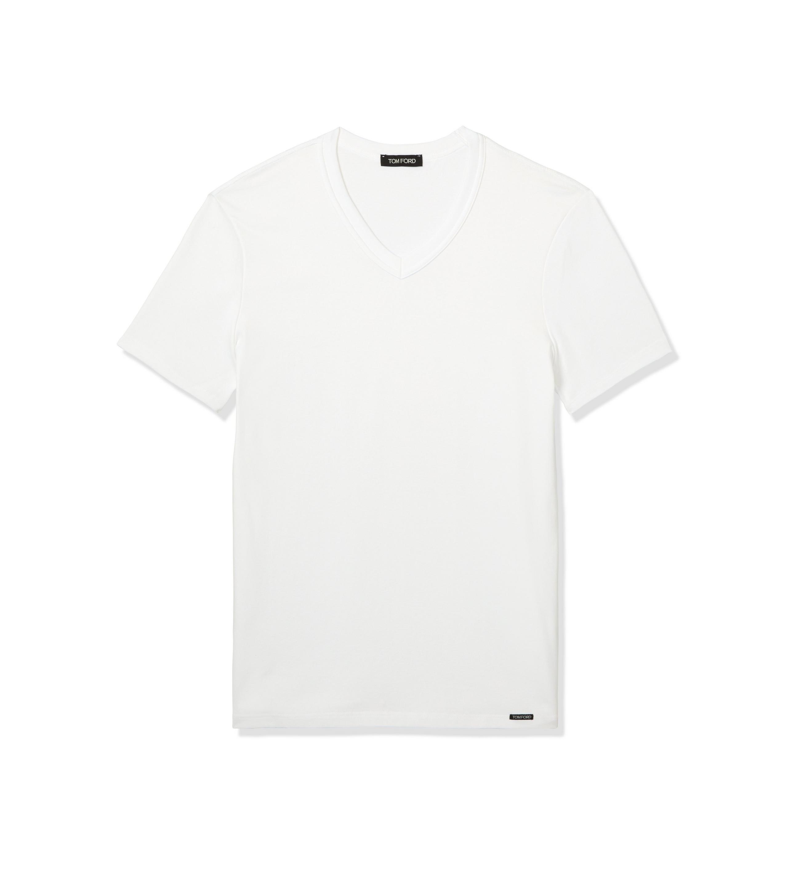 COTTON V-NECK T-SHIRT - 1