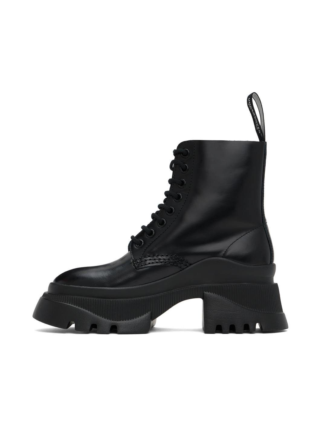 Black Platform Ankle Boots - 3