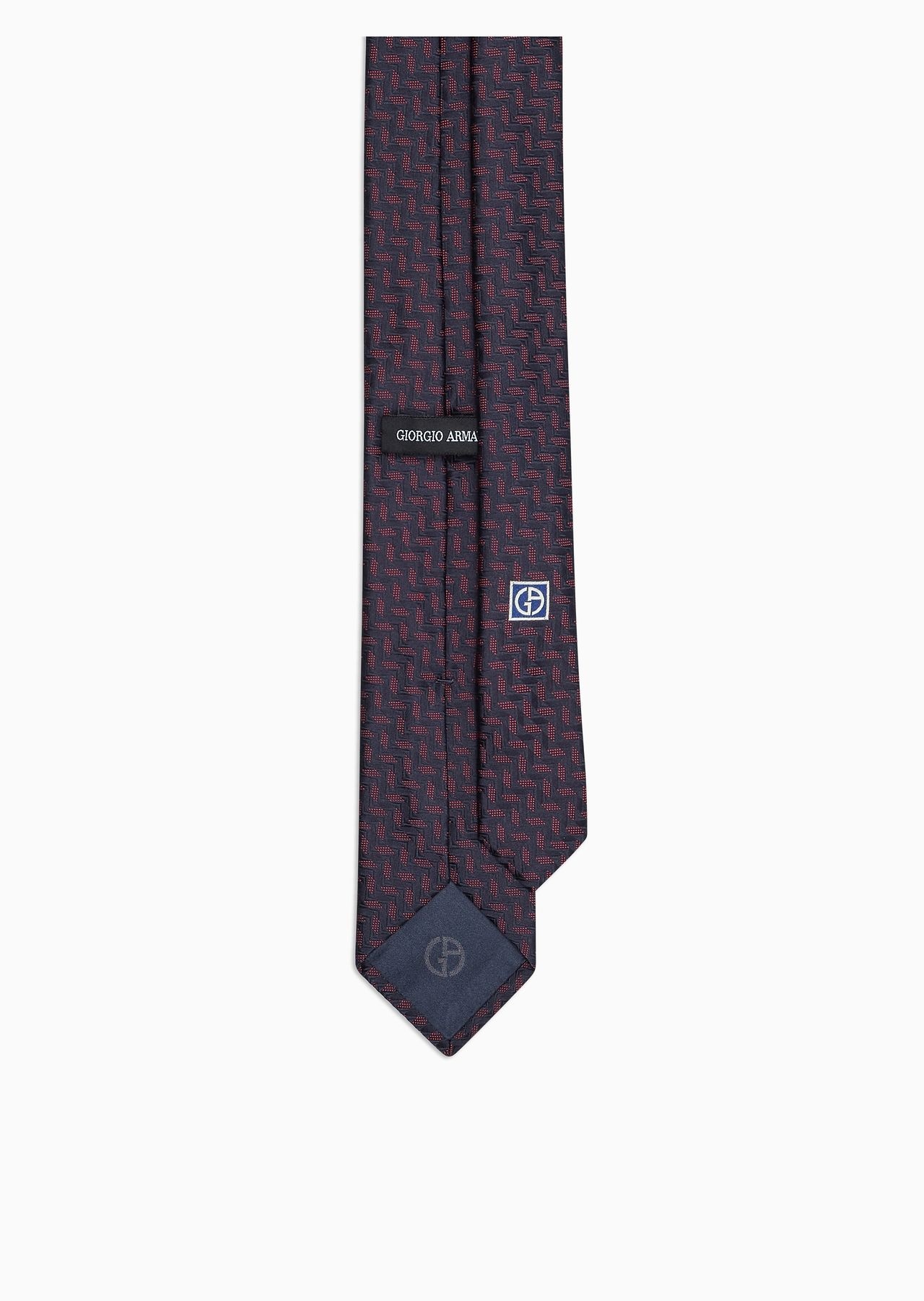 Silk tie with geometric jacquard motif - 2