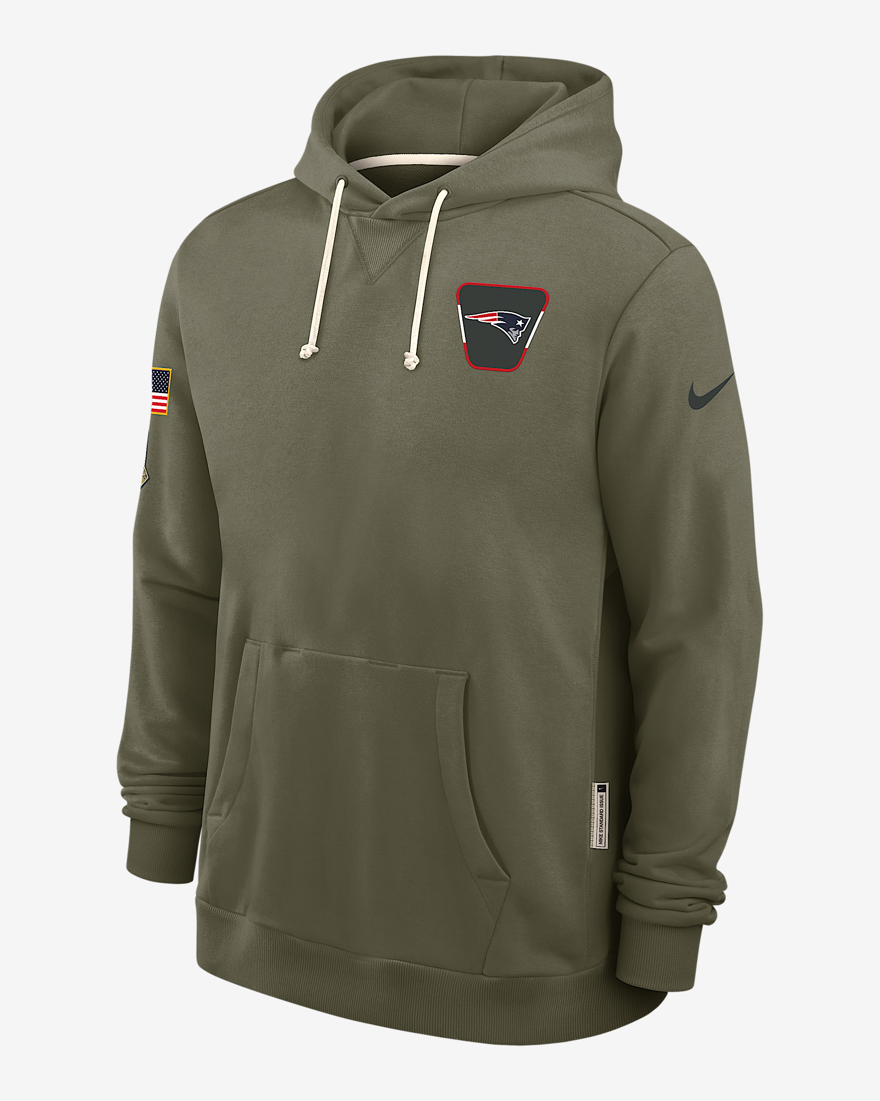 New England Patriots Salute to Service Sideline Dominant Force Men's Nike Dri-FIT NFL Pullover Hoodi - 1