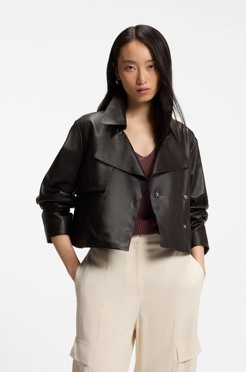 TRENCH-STYLE LEATHER JACKET WITH INNER DRAWCORD 2
