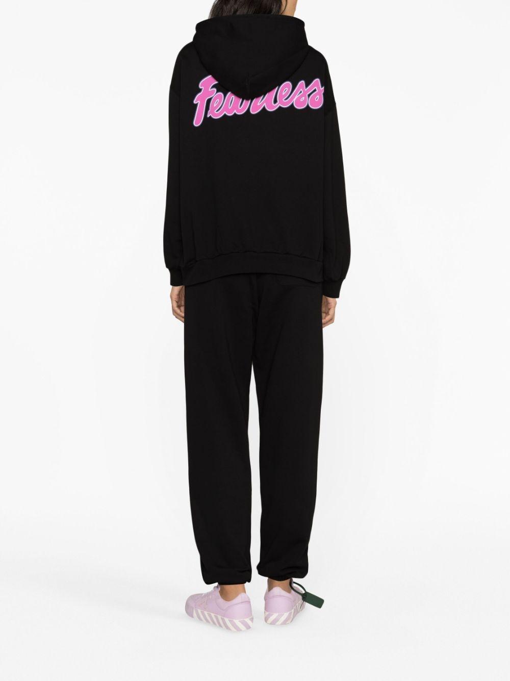 logo-print cotton hoodie - 3