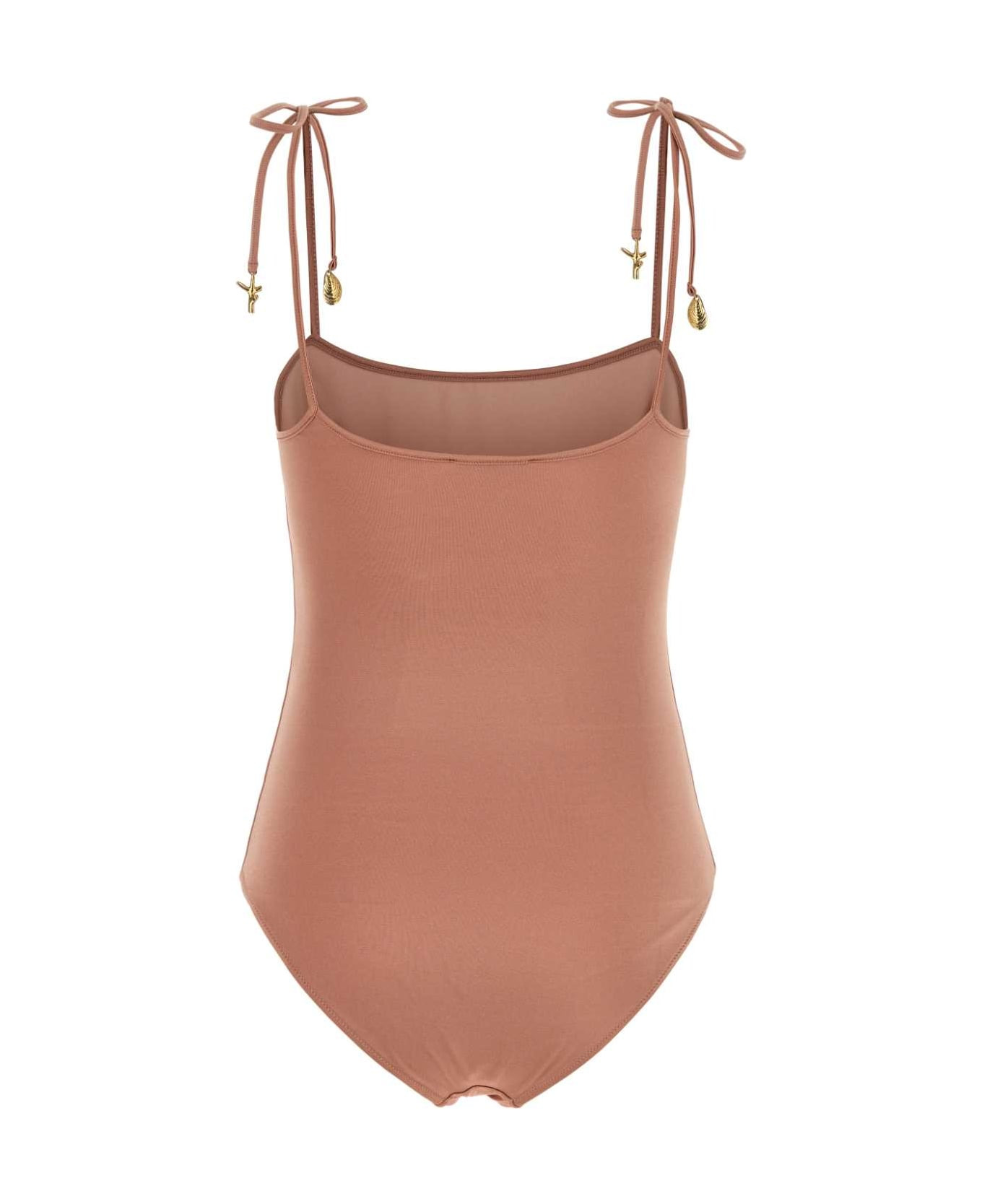 Antiqued Pink Stretch Nylon Swimsuit - 2