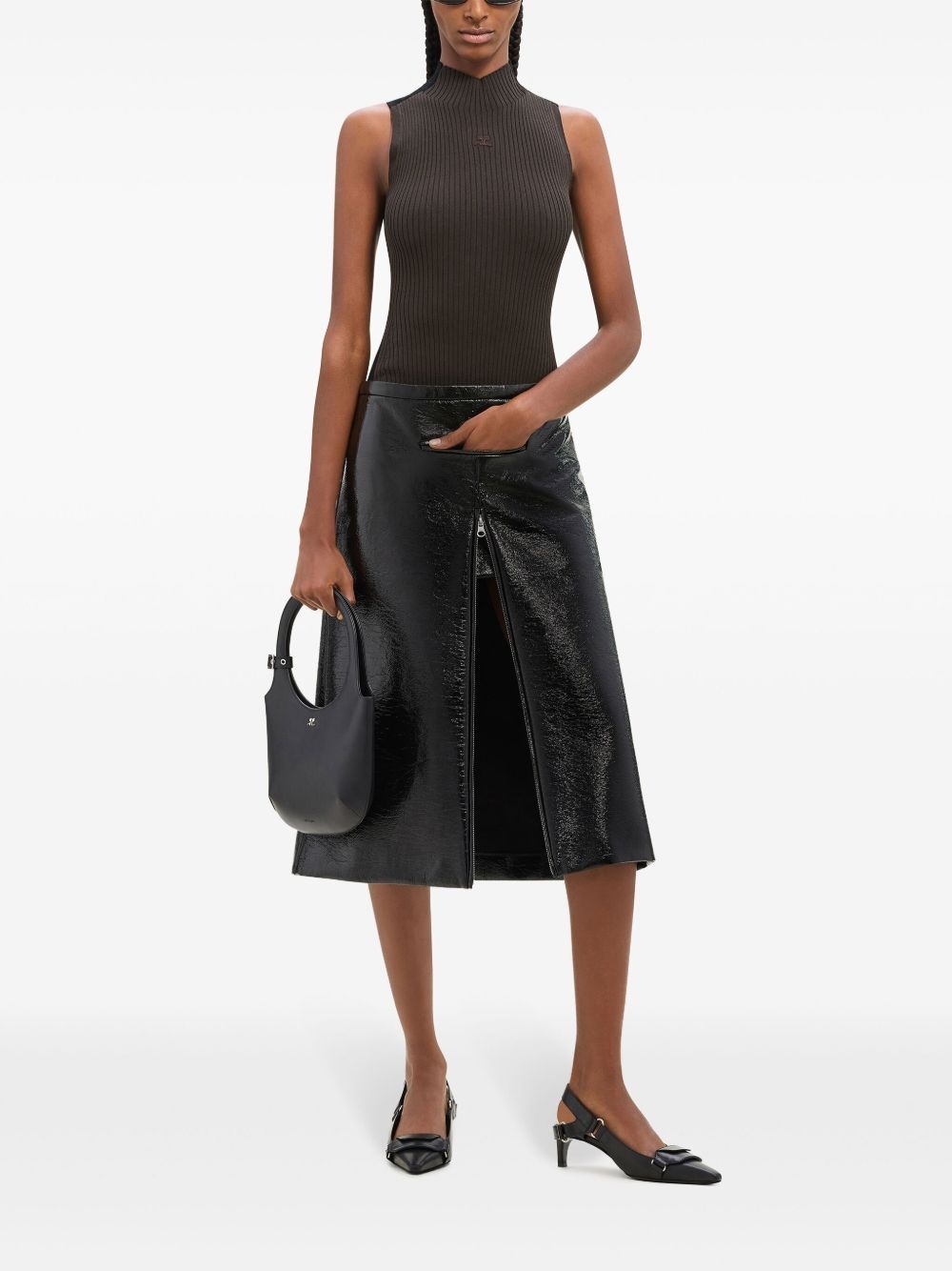 Contrast Frame ribbed tank top - 2