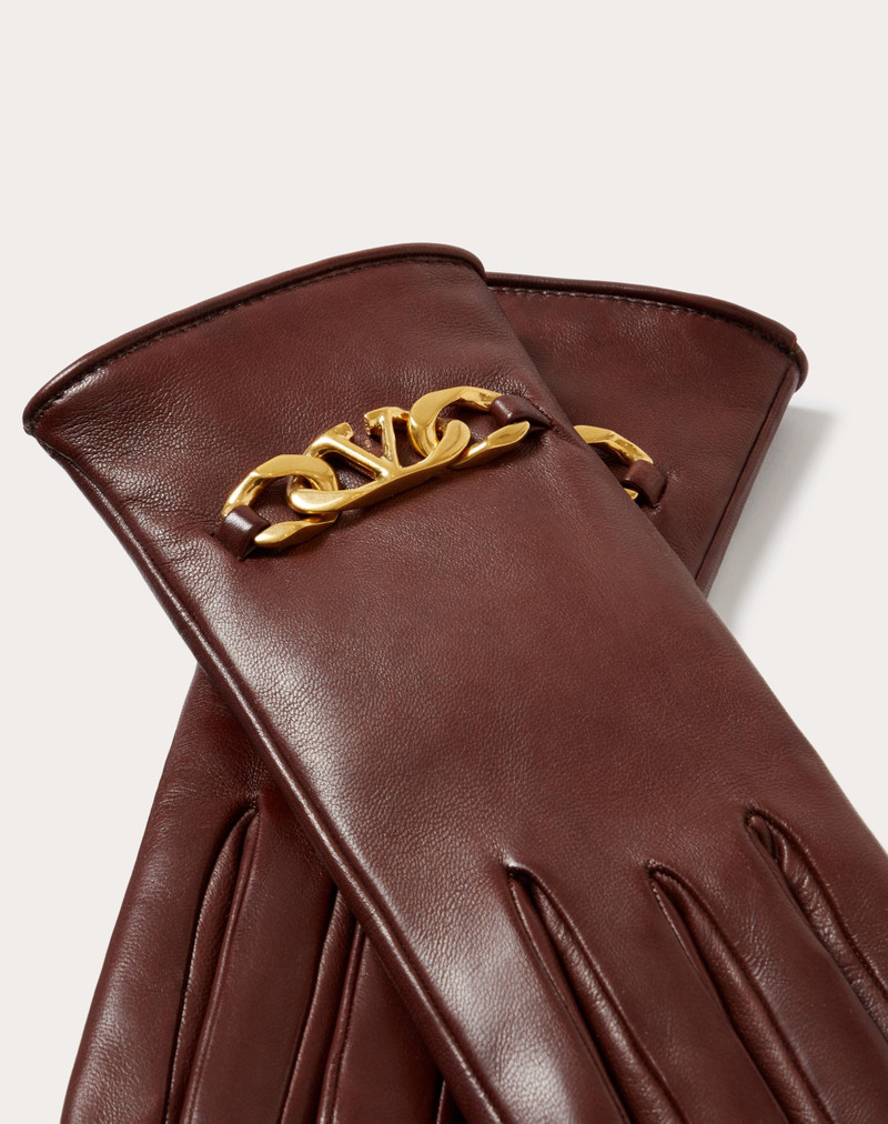 Valentino VALENTINO GARAVANI VLOGO CHAIN GLOVES IN NAPPA AND CASHMERE outlook